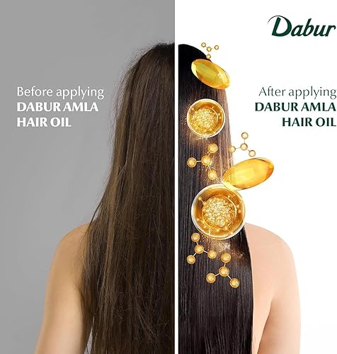 Dabur Amla Hair Oil - Amla Oil, Amla Hair Oil, Amla Oil for Healthy Hair and Moisturized Scalp, Indian Hair Oil for Men and Wome