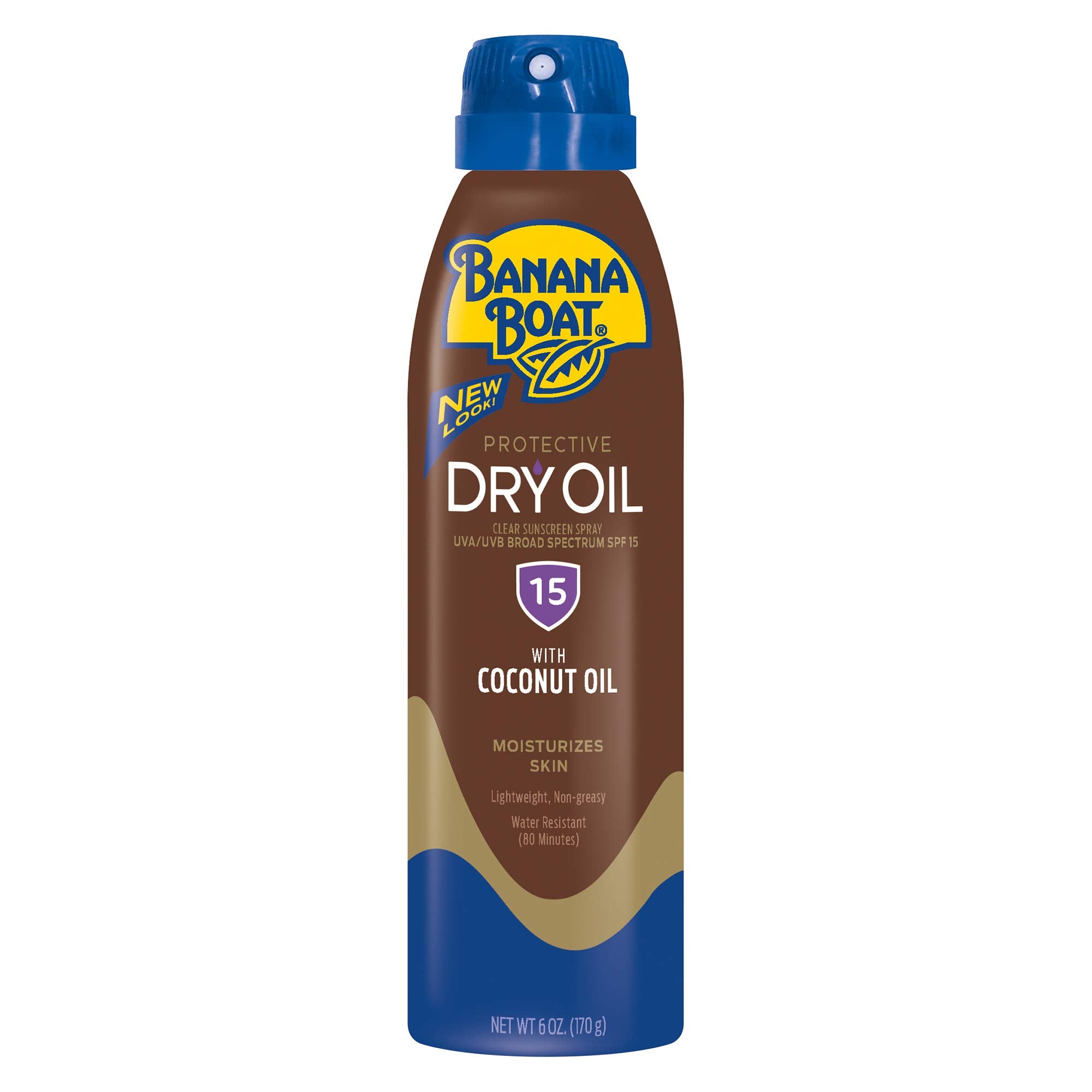Banana Boat Protective Tanning Dry Oil Clear Spray Sunscreen Spf 15, Oxybenzone Free Sunscreen, 6Oz Pack Of 3, Packaging May Var