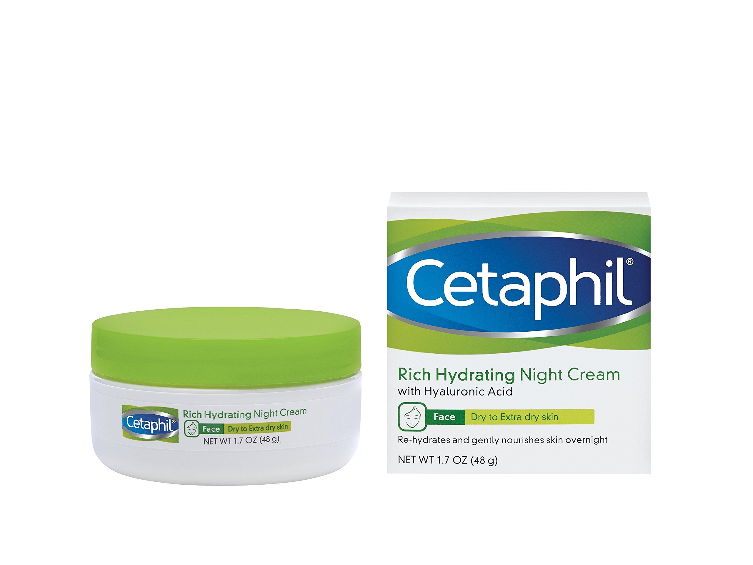 Cetaphil Rich Hydrating Night Cream With Hyaluronic Acid, 1.7 Ounce