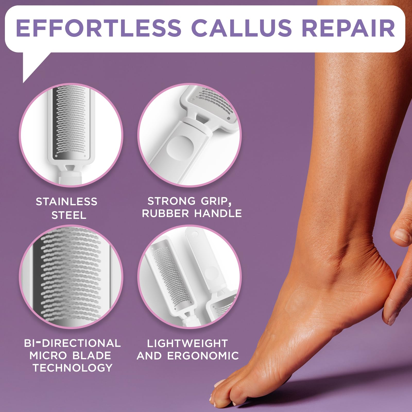 Lee Beauty Professional Callus Remover for Feet - Extra Strength Gel & Rasp Foot File Kit - Original Formula for Dead Skin Remov