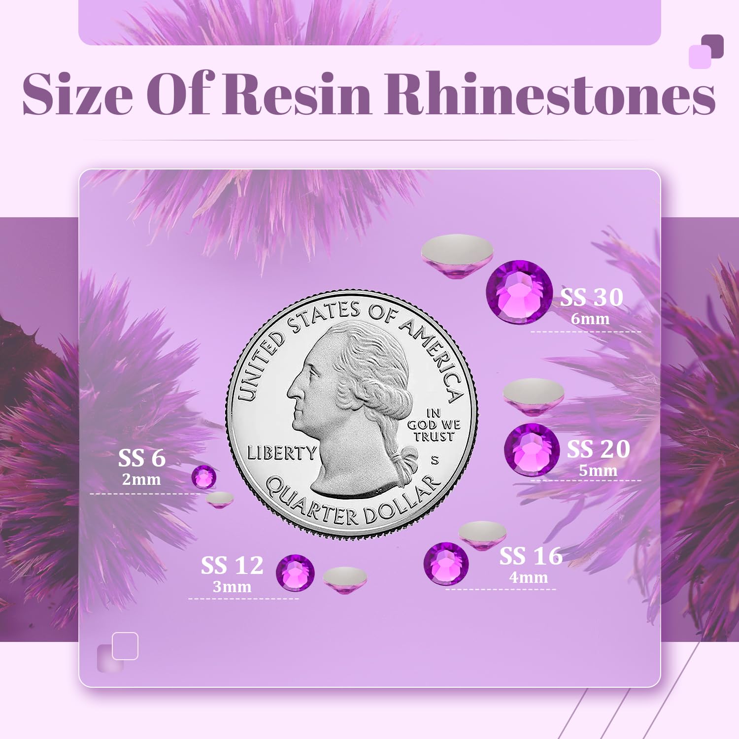 5000Pcs 3Mm Resin Rhinestones In Bulk (Dark Violet), Bedazzling Flatback Crystals For Crafts Diy Nail Decoration, Gems Charms Fo