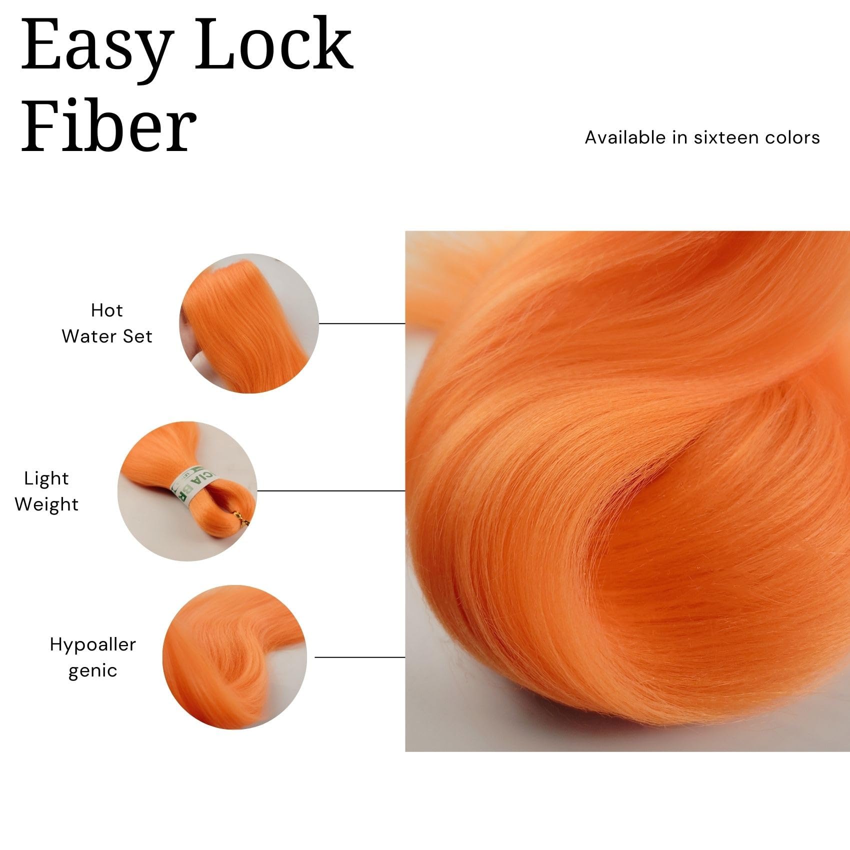 Leticia Boho Braiding Hair - 26 Inch Orange Synthetic Hair (Packs of 5+1) for Curly Braids