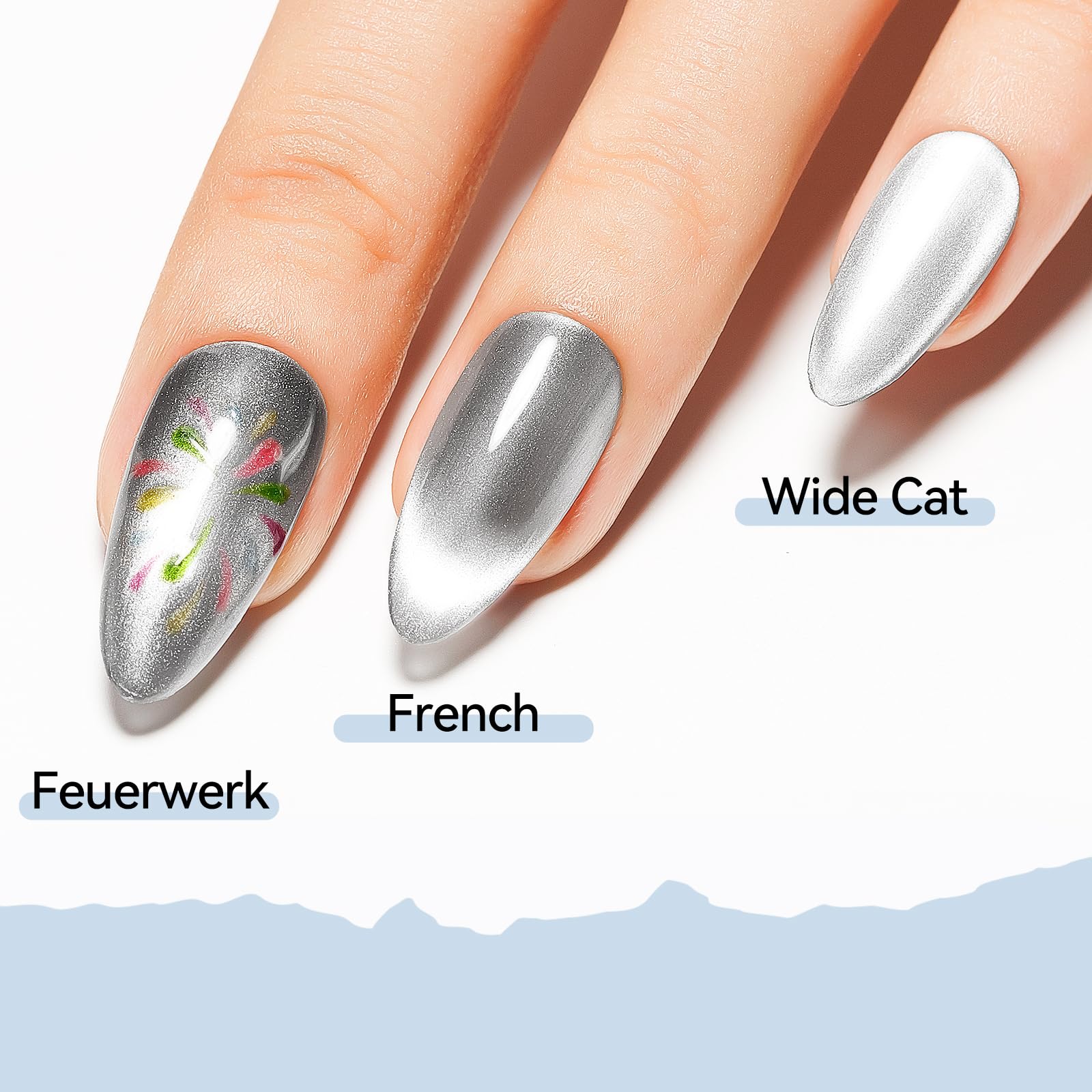 Mizhse Cat Eye Nail Polish: Sliver Quick Dry Nail Polish Magnetic Nail Polish With Magnet Air Drying Fast Nail Lacquer 15Ml Cate