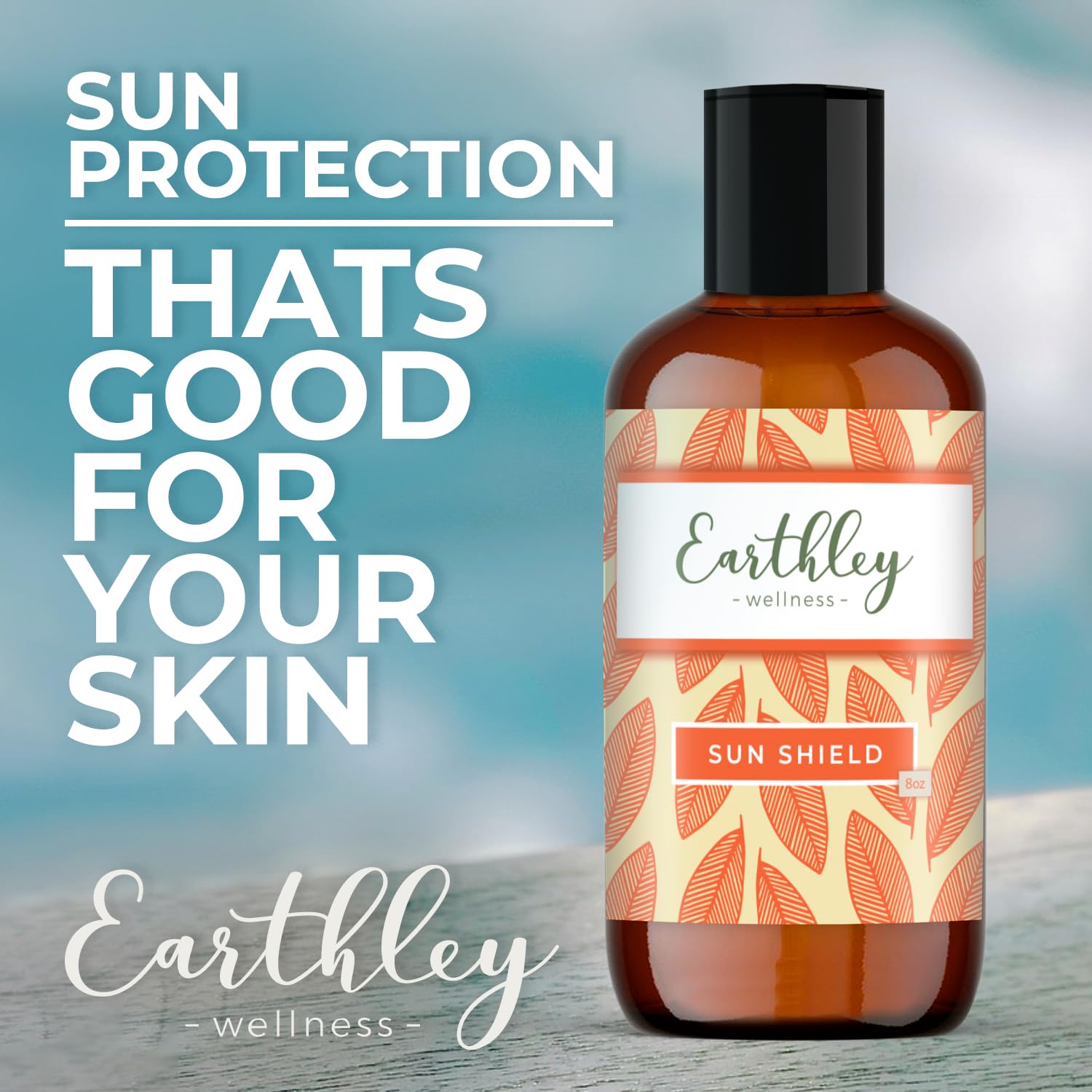 Earthley Wellness, All Natural Sun Shield, Protective Lotion Against Cellular Damage, Soothes Skin, Nourishes Skin, Blocks Free