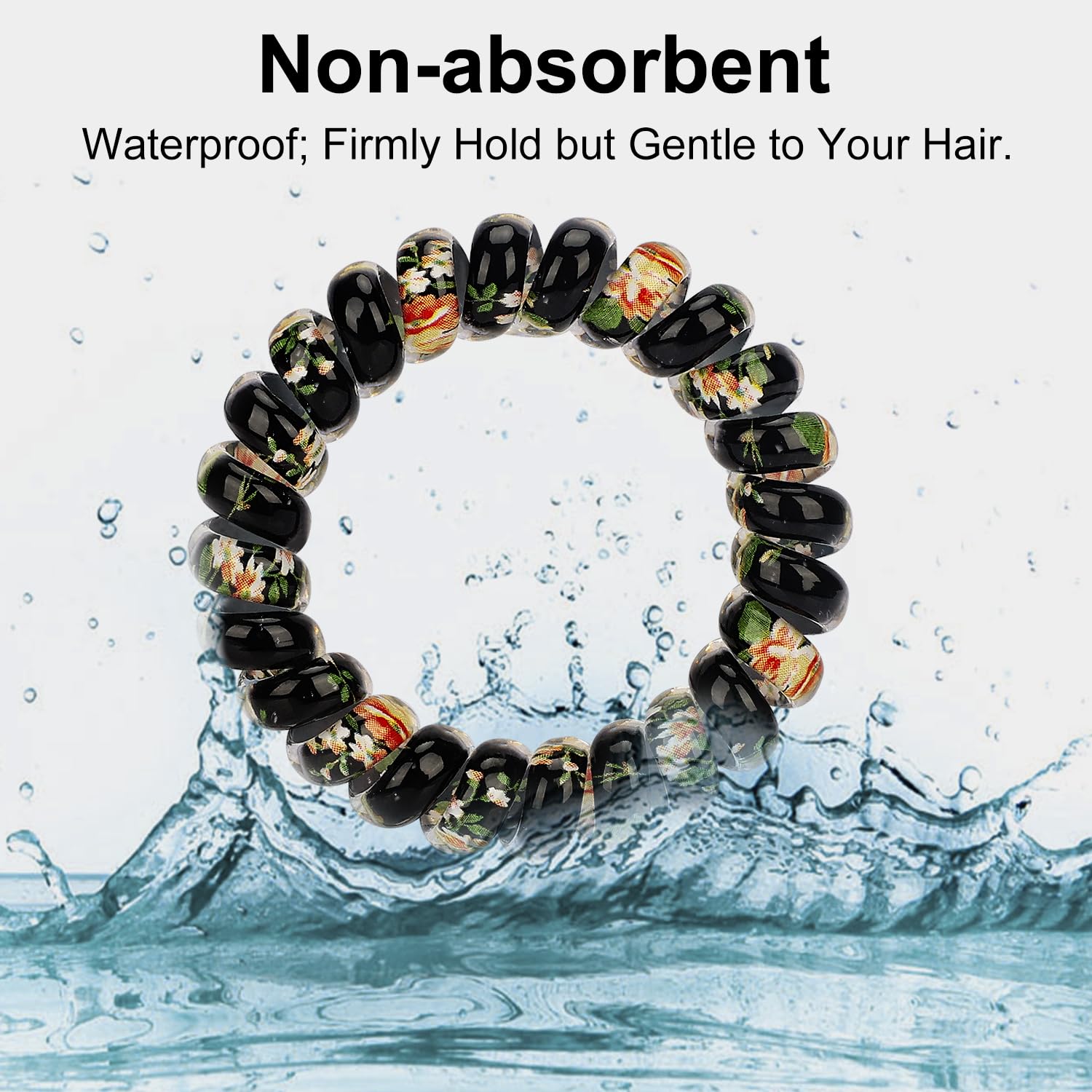 Jesslab Spiral Hair Ties, 10Pcs Assorted Traceless Spiral Hair Ties, Cute Plastic Coil Ponytail Holders, No-Damage Hair Accessor