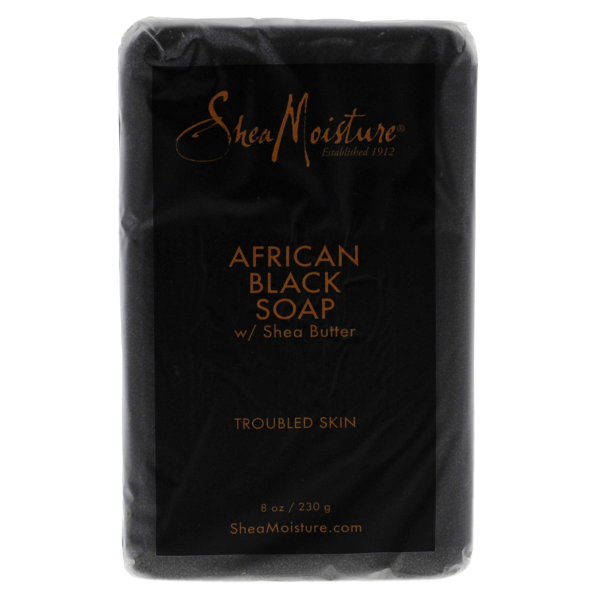 Shea Moisture African Black Soap Bar Acne Prone & Troubled Skin, 8 Ounce