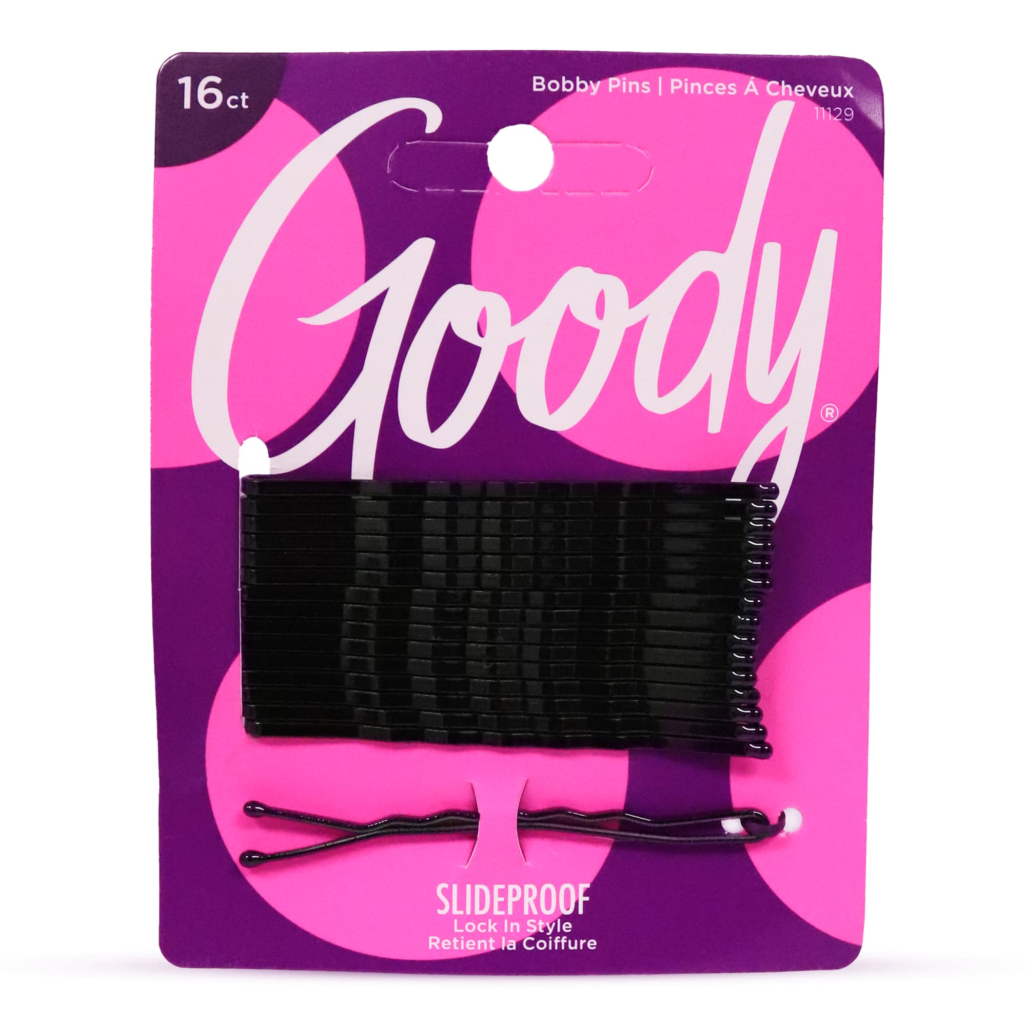 Goody XXL Hair Bobby Pins - 16 Count, Black - Slideproof and Lock-In Place - Suitable for All Hair Types - Pain-Free Hair Access