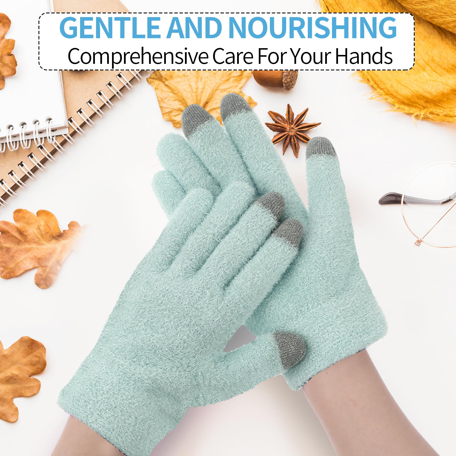 SPA Gloves for Dry Hands Overnight Moisturizing Gloves with Good Lining, Touch Screen Moisturizing Gloves for Women & Men Reusab