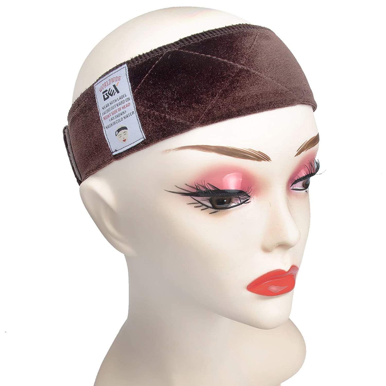 Gex Wig Grip Band Flexible Velvet Scarf Head Hair Band Wig Band With Adjustable Fastern (Dark Brown)