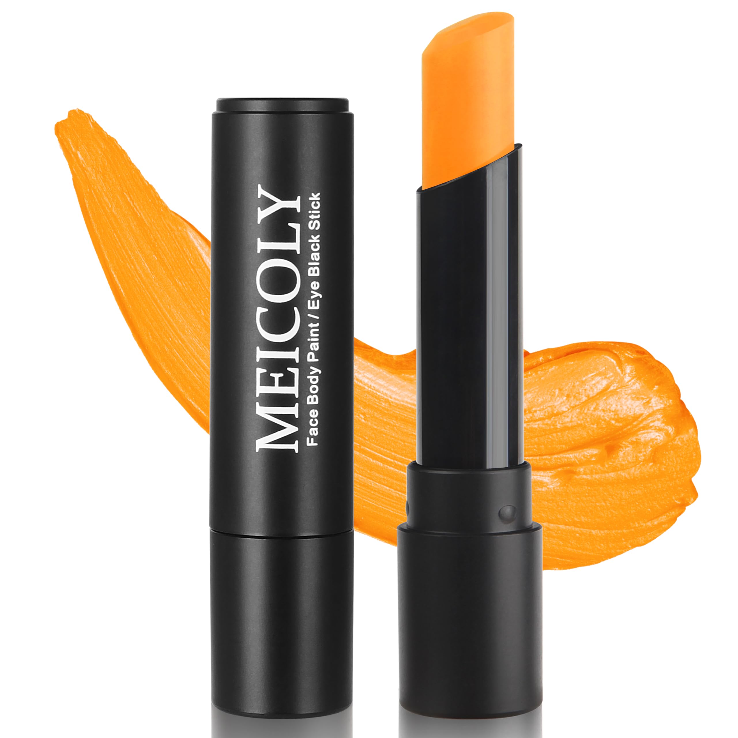 Meicoly Orange Eye Black Stick,Highly Pigmented Face Body Paint Eye Paint,Professional Halloween Face Paint Pumpkin Sfx Cosplay