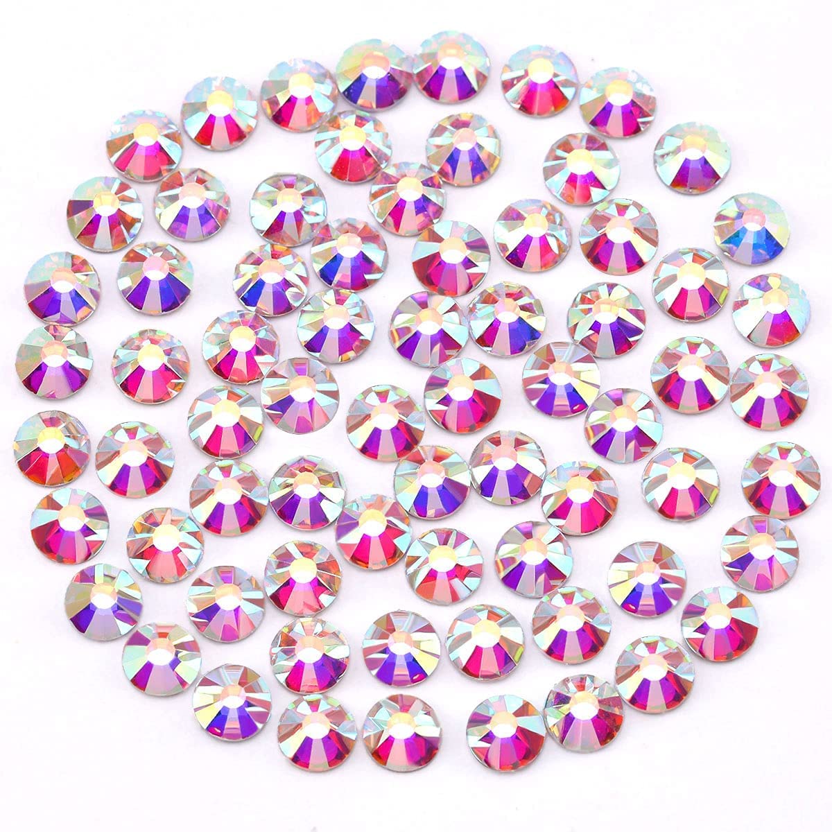 Novani Rhinestones 3000Pcs Flatback Crystal Round Loose Gemstones Glass Rhinestones for Crafts Makeup Nail Art Clothes Shoes DIY