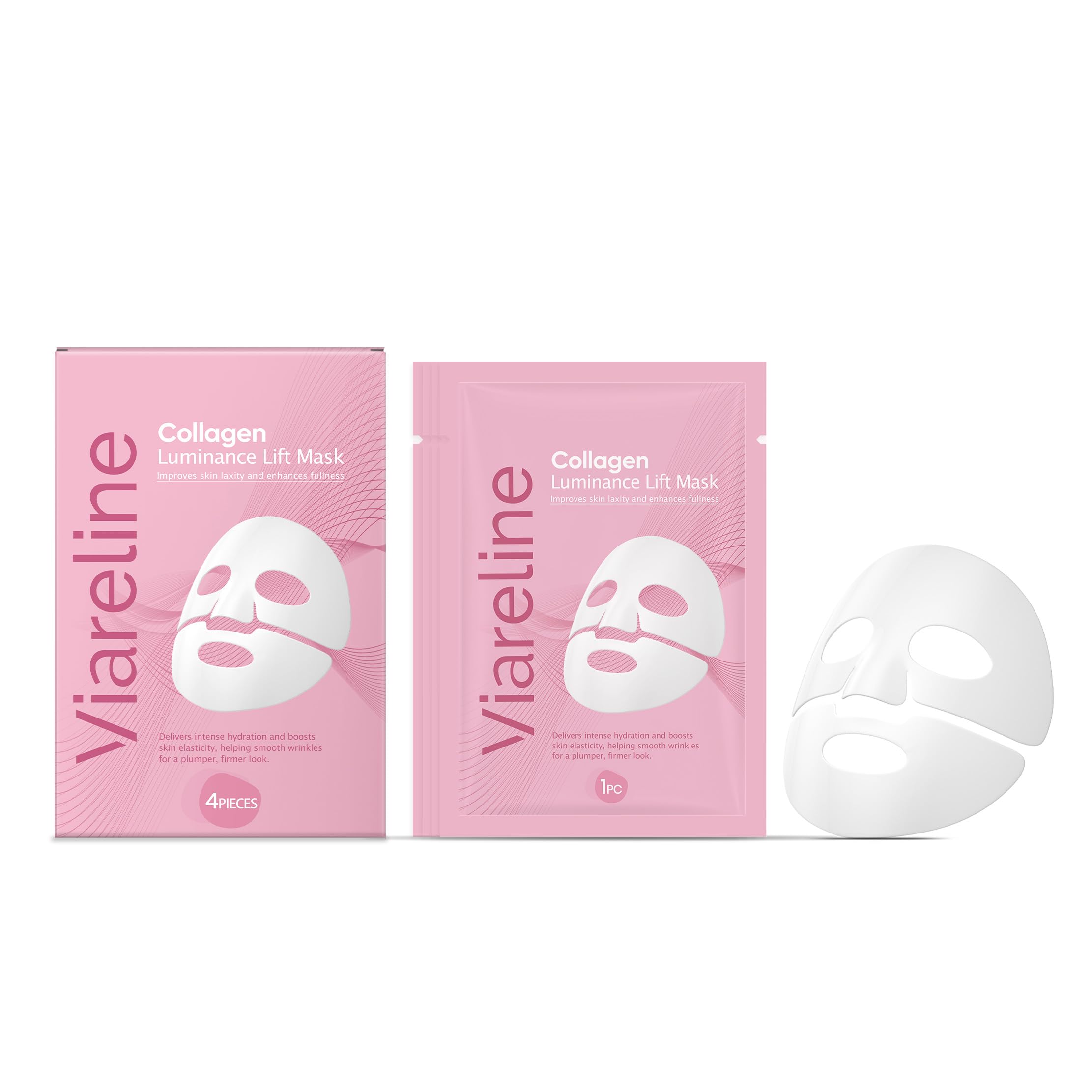 Viareline Collagen Moisturizing Face Mask  Hydrating & Nourishing Sheet Mask for Soft, Smooth & RadiantLooking Skin, Refreshin