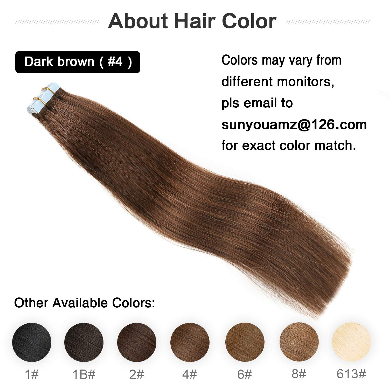 Suyya Tape In Hair Extensions Chocolate Brown 100% Remy Human Hair 16 Inches 20Pcs 40G/Pack Straight Seamless Skin Weft Tape Hai