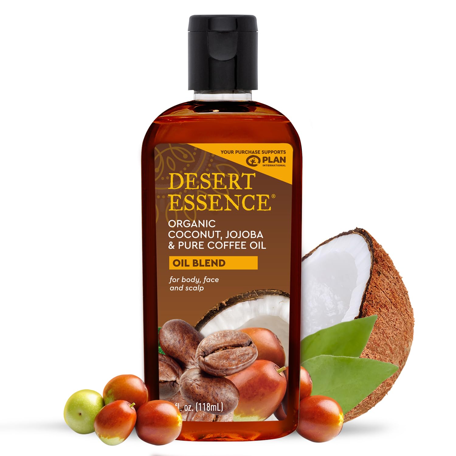 Desert Essence Organic Coconut with Jojoba and Pure Coffee Oil - 4 fl oz