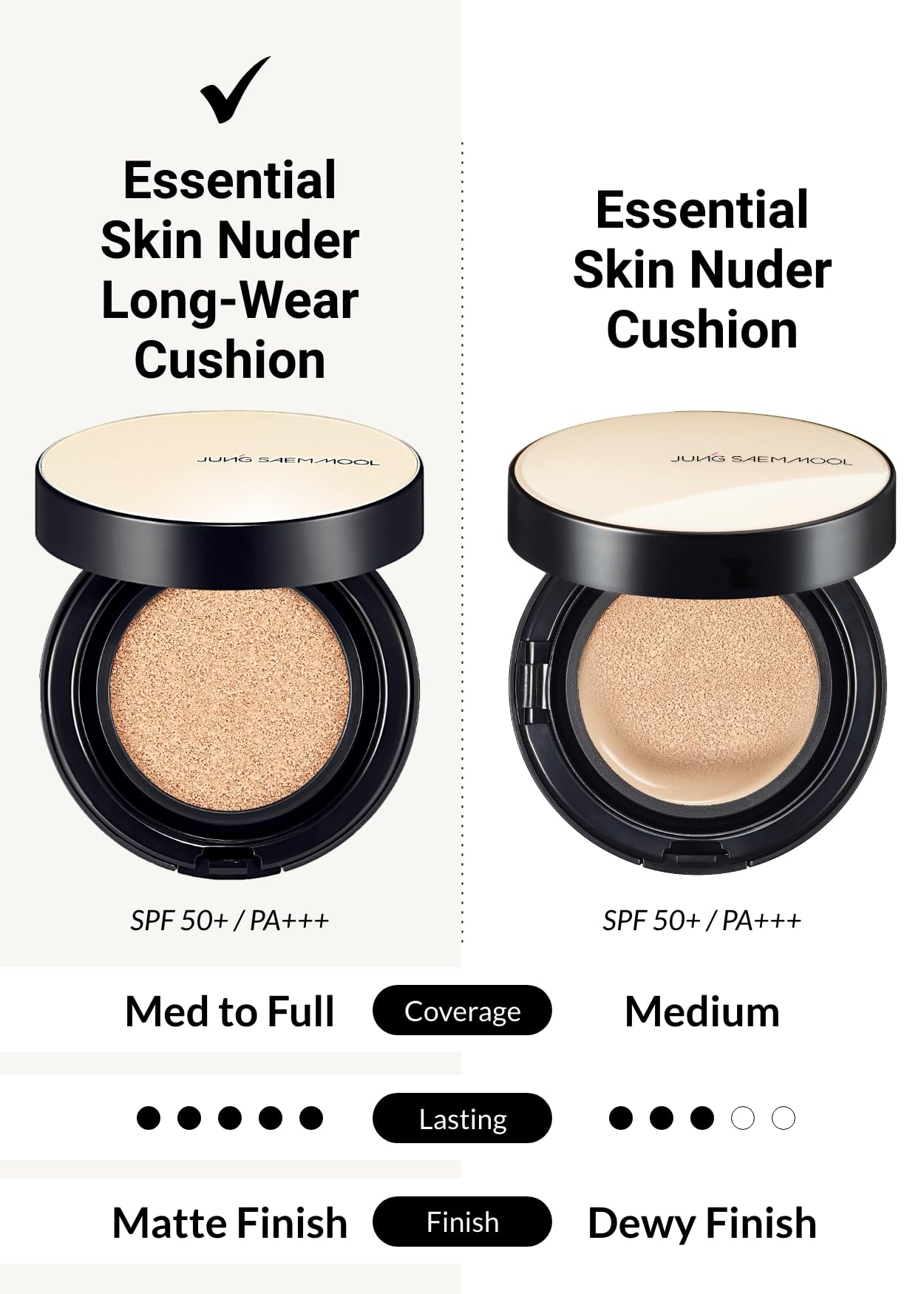 [Jungsaemmool Official] Essential Skin Nuder Long Wear Cushion (Refill Included) (Medium Deep)