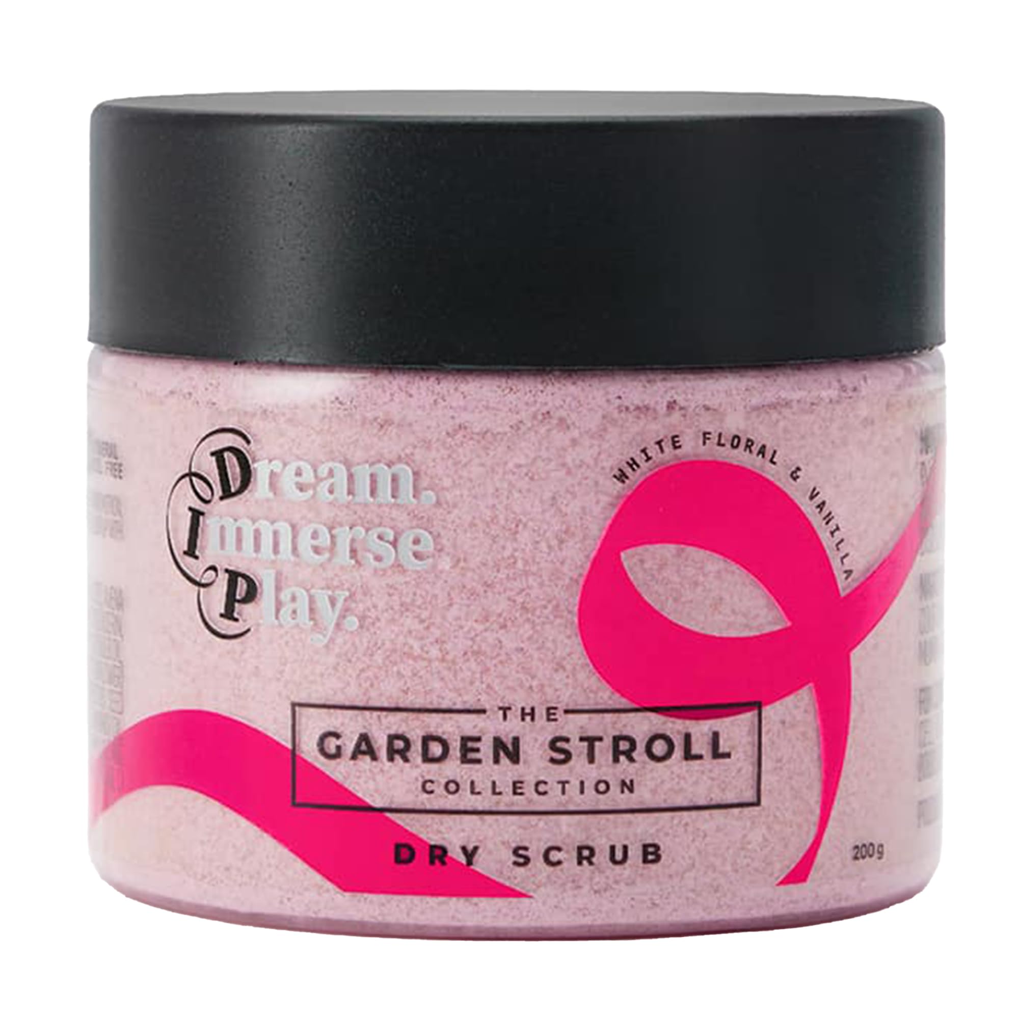 Dream. Immerse. Play Garden Stroll - Dry Scrub - White Florals & Vanilla - Removes Blackheads + Exfoliating - For Varied Skin Ty