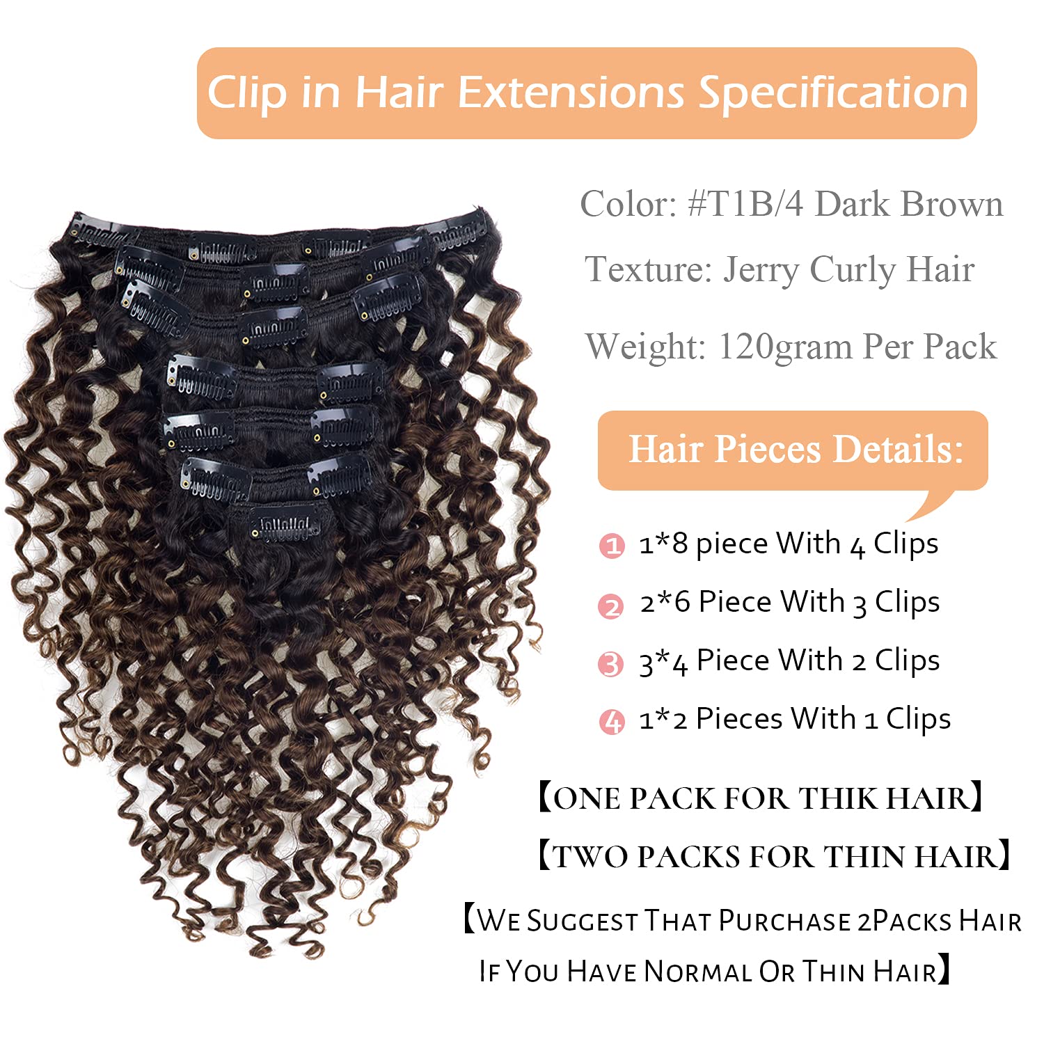 Clip In Human Hair Extensions Afro Jerry Curly 3B 3C Real Hair Clip In Extensions For Black Women Natural Black Colour 100% Braz