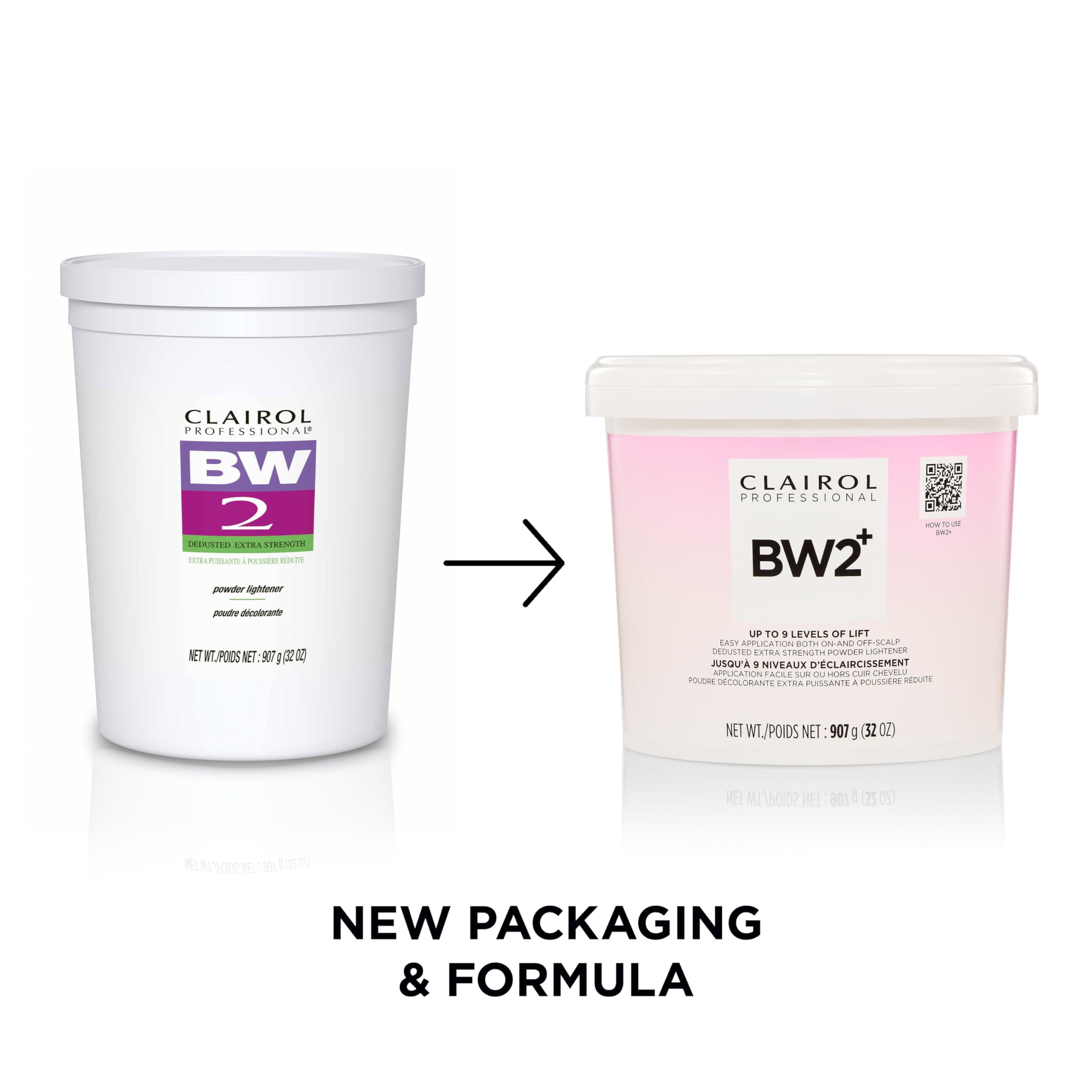 Clairol Professional BW2+ Dedusted Extra Strength Powder Lightener for Hair Highlights, 32 oz.