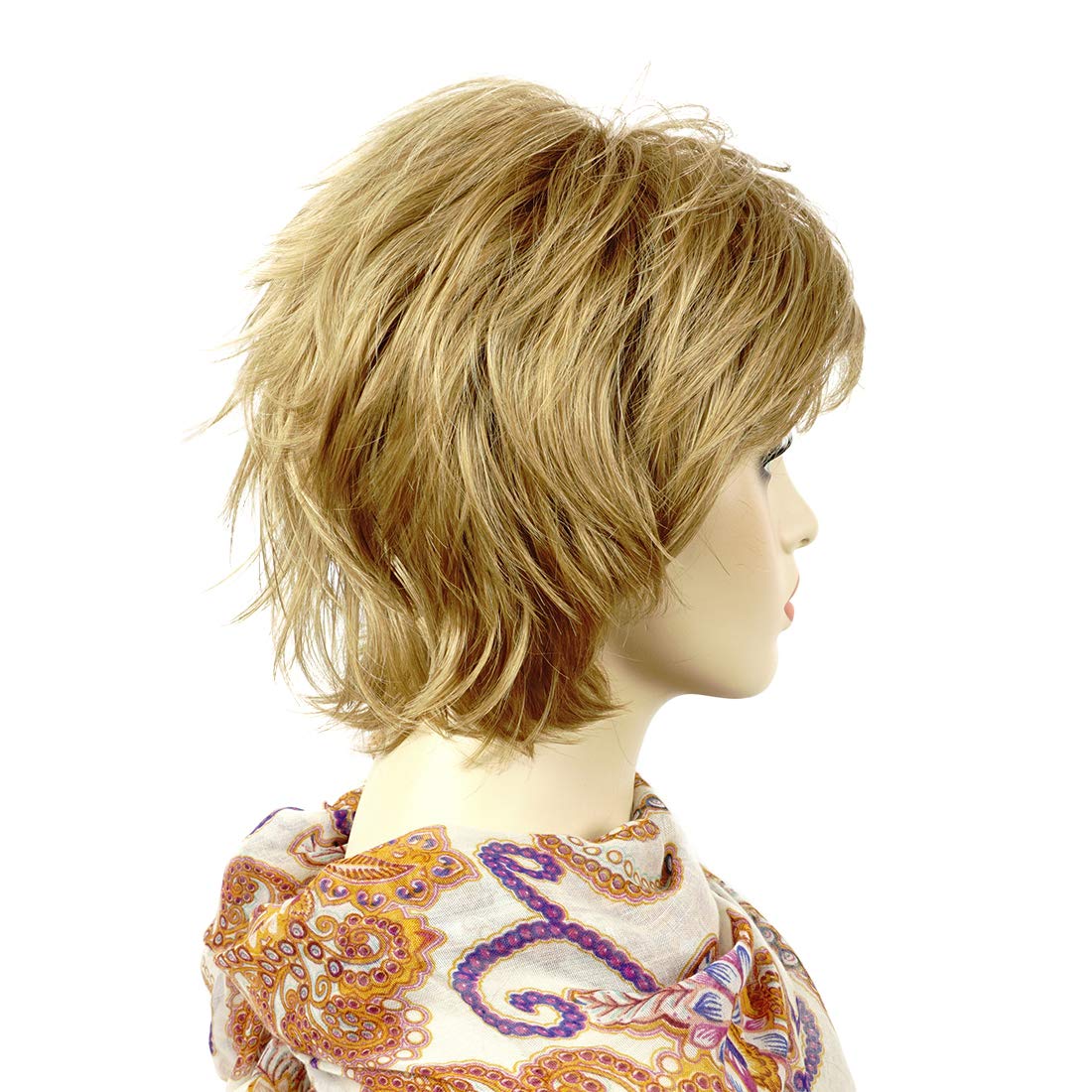 Lydell Short Layered Shaggy Full Synthetic Wigs (Light Stawberry Blonde)