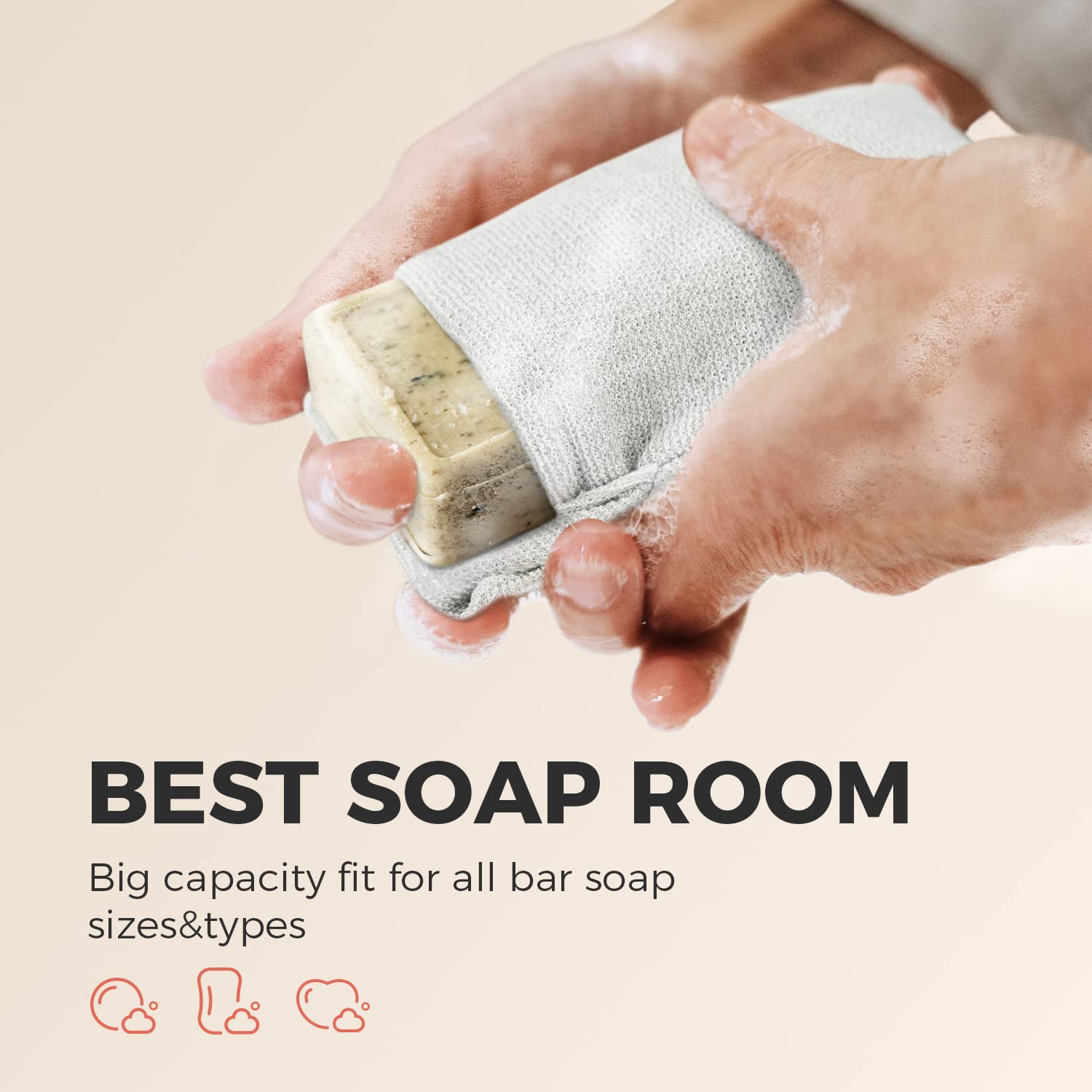 Zomchi 2 Pieces Of Soap Bags With Gentle Roughness, Soap Savers For Bar Soap, Body Scrubbers For Use In Shower, Soap Exfoliating