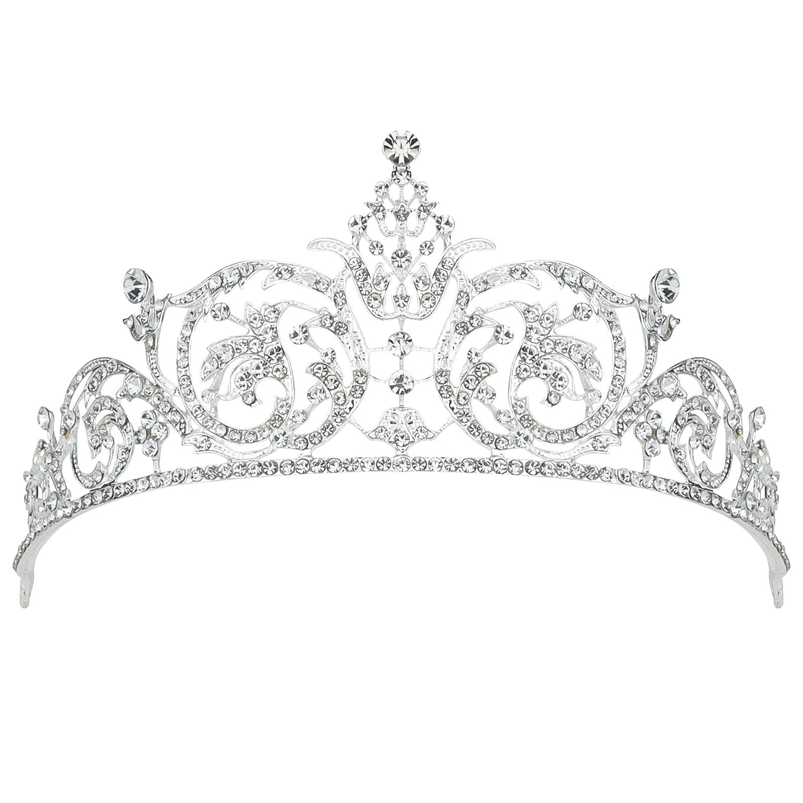 CIEHER Crowns for Girls & Women - Silver Wedding Tiara for Bridal, Prom, Quinceanera, Birthday & Christmas Gifts - Hair Accessor