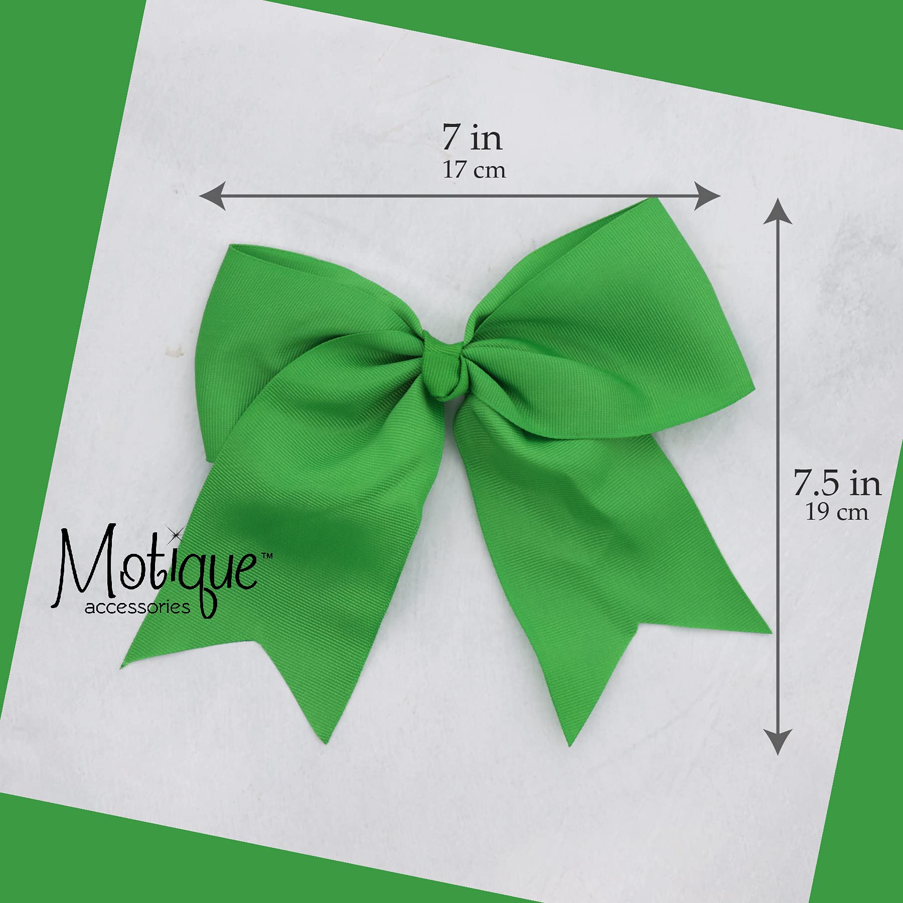Green Jumbo Bow Clip With Tails