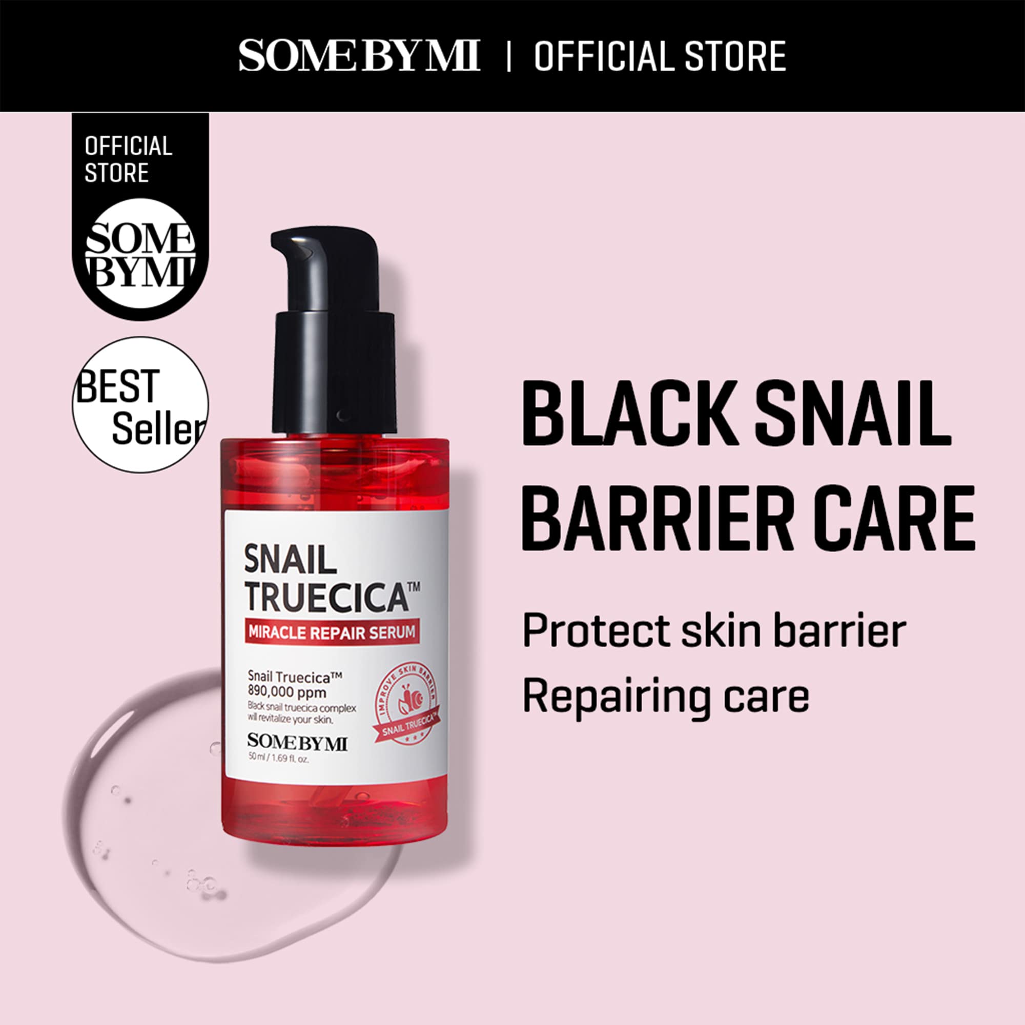 Some By Mi Snail Trucica Miracle Repair Serum - 1.69Oz, 50Ml - Made From Snail Mucin For Sensitive Skin - Daily Repair Face Seru