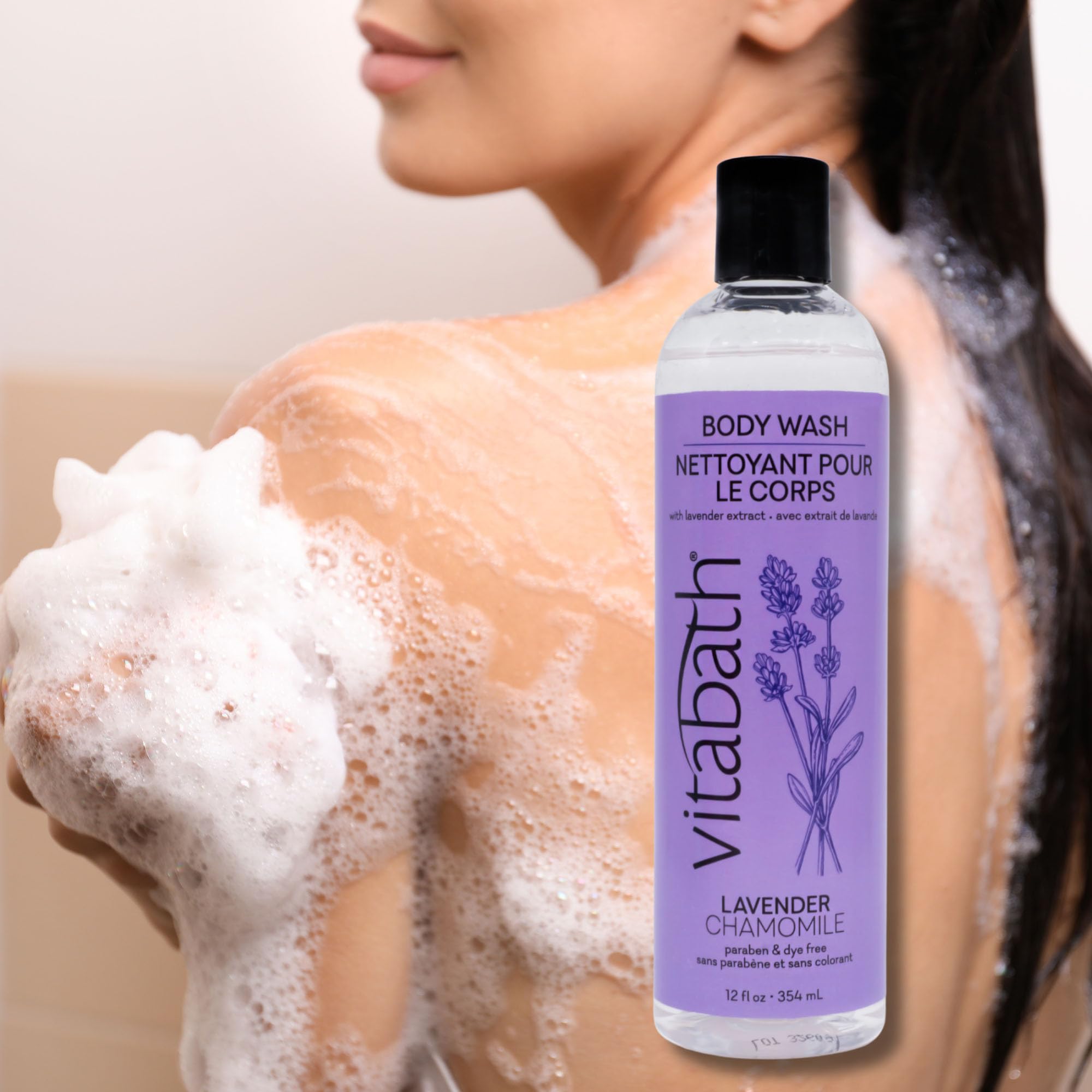 Vitabath Lavender & Chamomile Body Wash Moisturizing Bath & Shower Cleanser & Skincare Radiant Detox & Restore Nourishing Body P