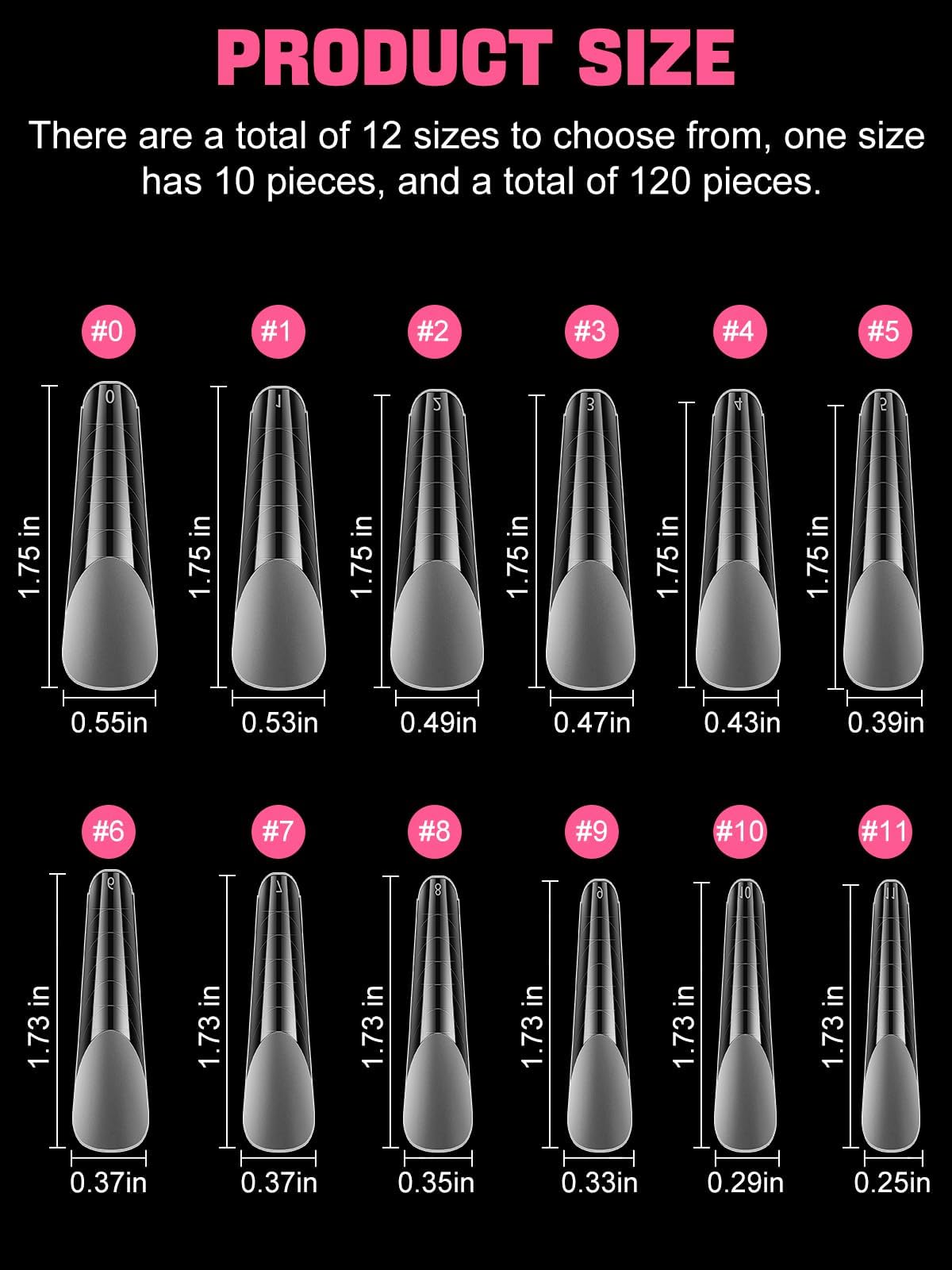 Ebanku 120Pcs Matte Dual Nail Forms, Square Poly Extension Gel Nail Forms Full Cover Nail Molds For Solid Builder Nail Gel Nail