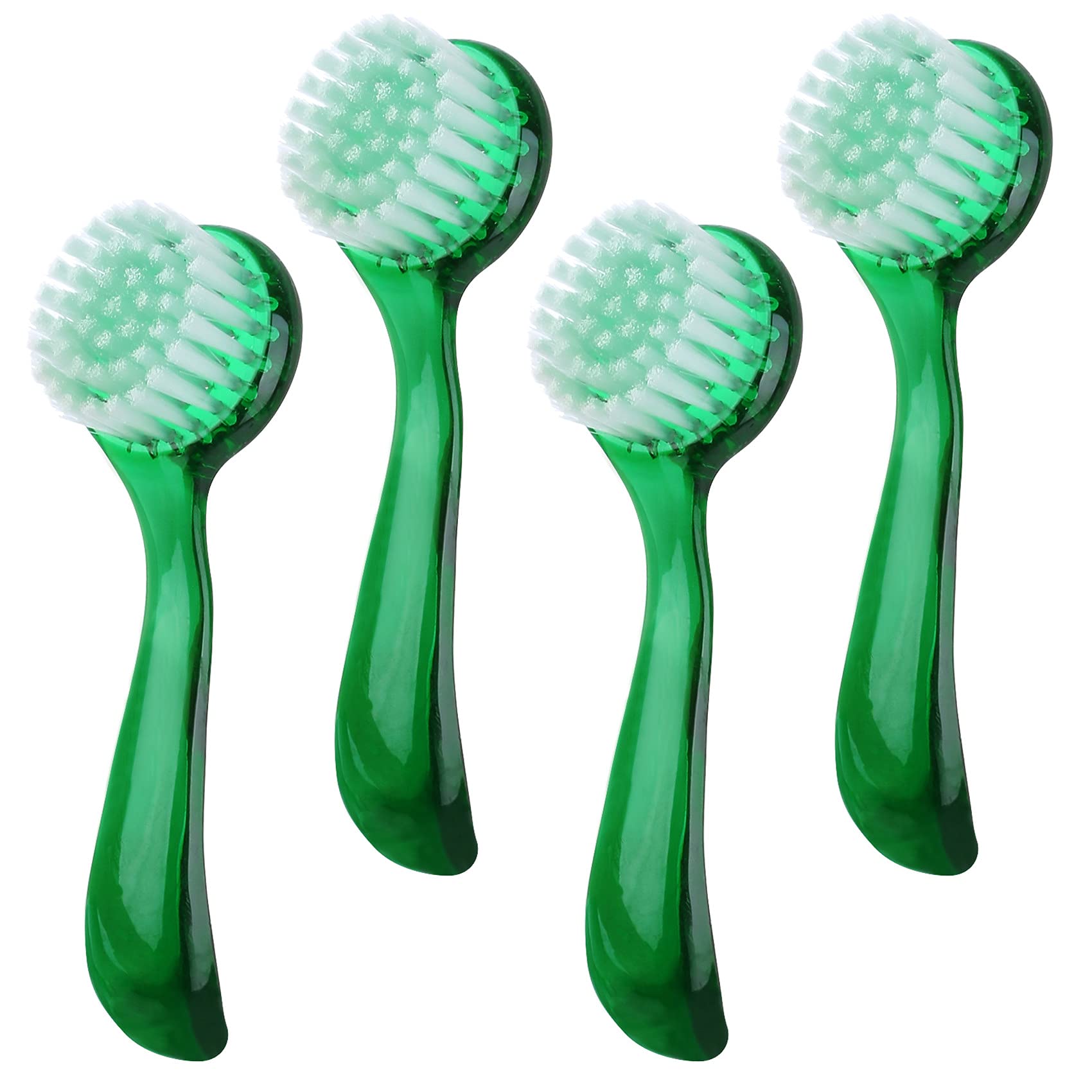 Beomeen Facial Cleansing Brush 4 PCS, Facial Exfoliating Brush Face Wash Scrub Exfoliator Brush for Makeup Skincare Removal (Gre