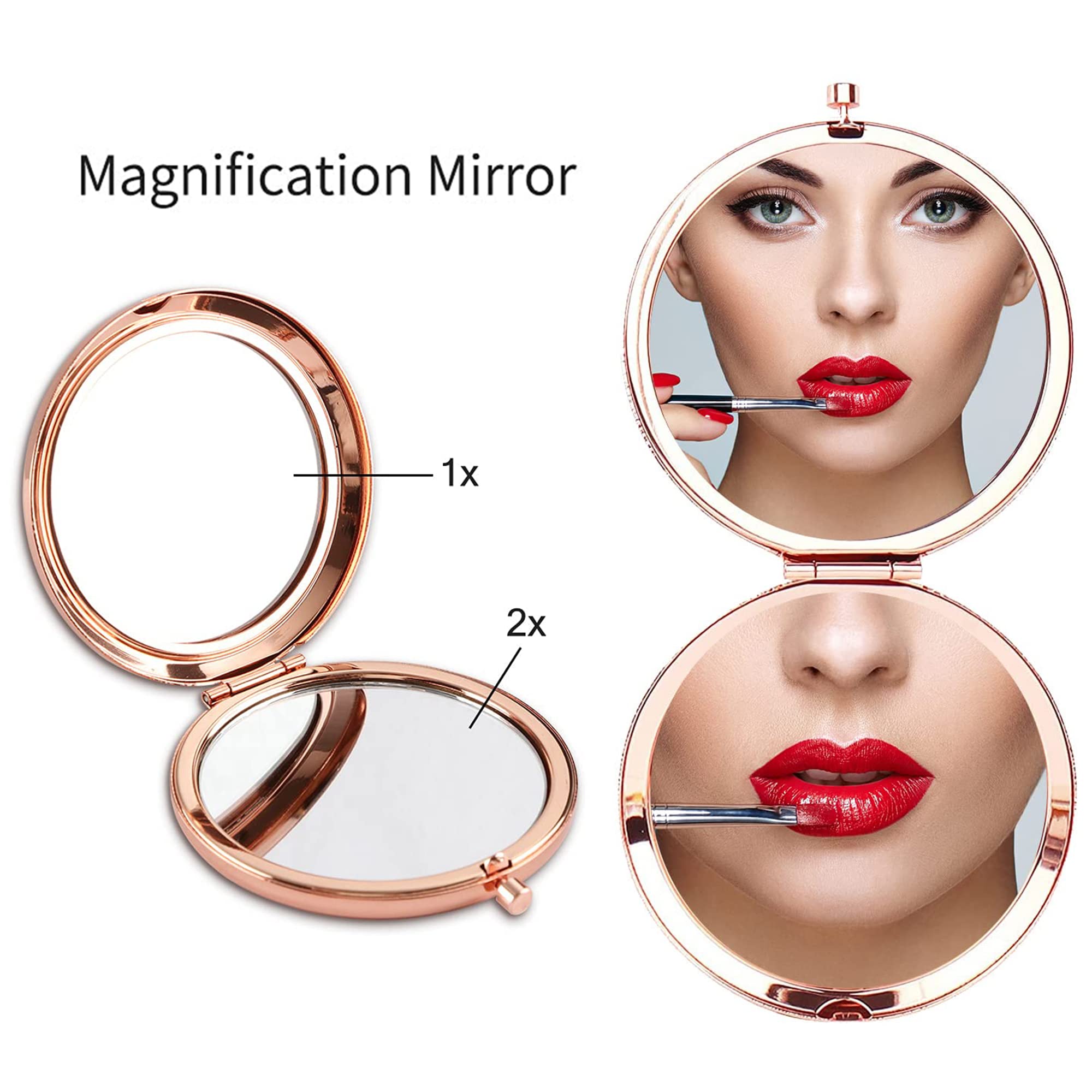 Gaolziuy Gifts For Wife - Beautiful Wife Gift Rose Gold Compact Mirror, Birthday Gifts For Women, Wedding Anniversary, Valentine