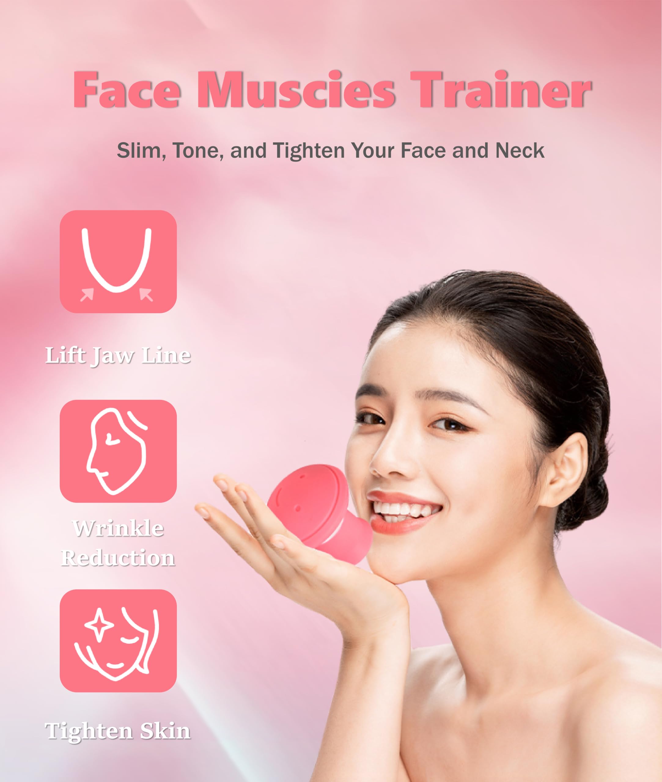 Fabater Face Exerciser - Facial Yoga Tool for Skin Firming & Anti-Wrinkle, V Shape Double Chin Slimmer Device