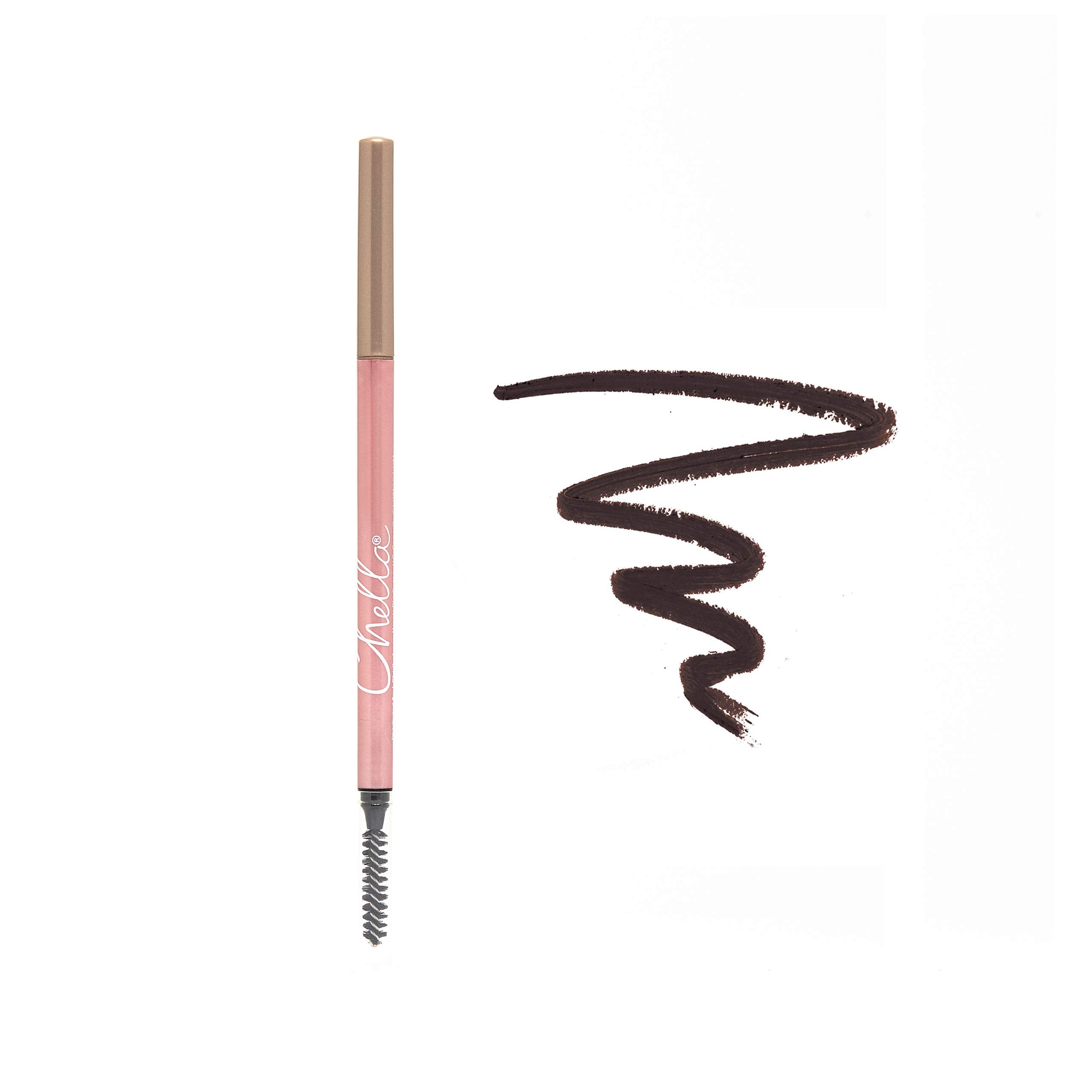 Chella Eyebrow Pencil, Delightful Deep Brown - Vegan, Gluten Free, Cruelty Free, Paraben Free, Long Wearing, Smooth Consistency