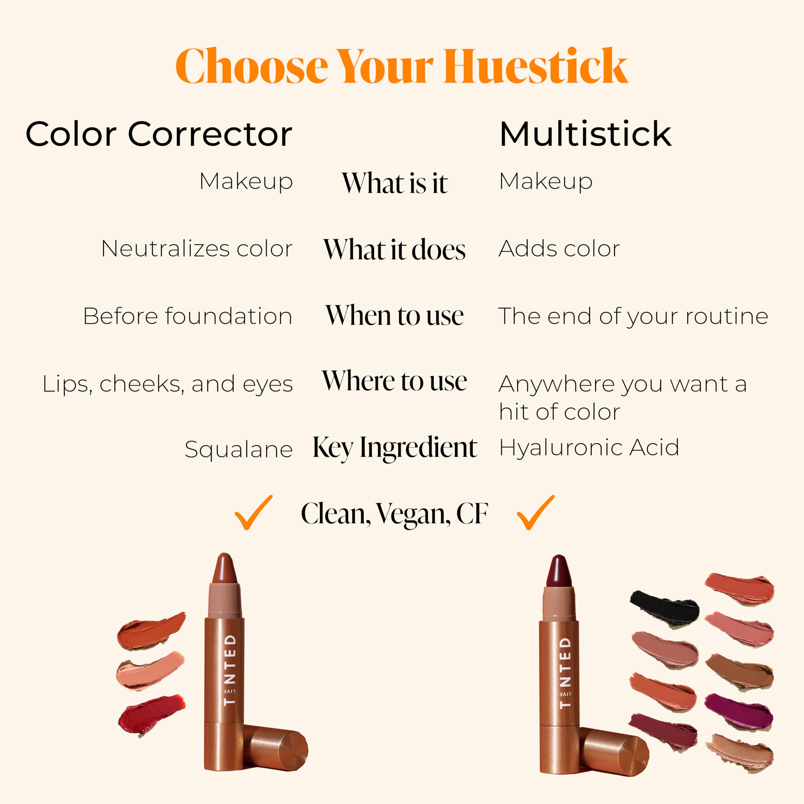 Live Tinted Huestick Multistick: Eye, Lip, & Cheek All In One Makeup Stick With Hyaluronic Acid, Squalane, Twistable Crayon Desi