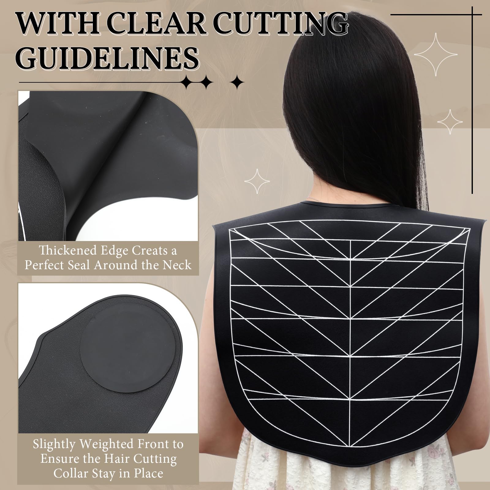 2 Pcs Hair Cutting Guide Collar Silicone Hair Dye Collar Waterproof Cutting Cape For Hair Stylist Rubber Neck Wrap Hair Cutting