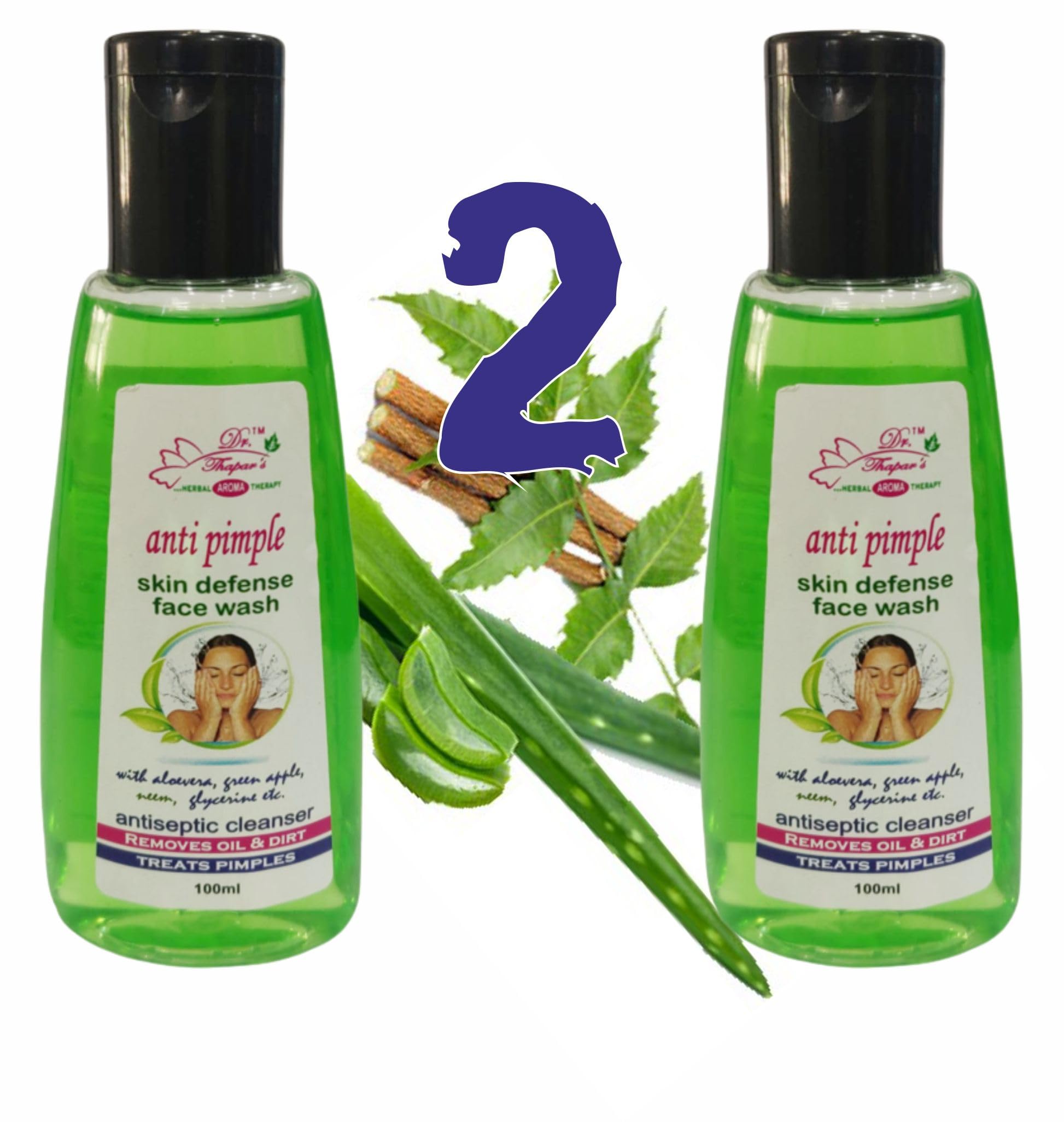 Dr. ThaparS Anti Pimple | Acne & Oil Control | Suitable To All Skin Types | Face Wash With Neem & Alovera 1+1 Extra