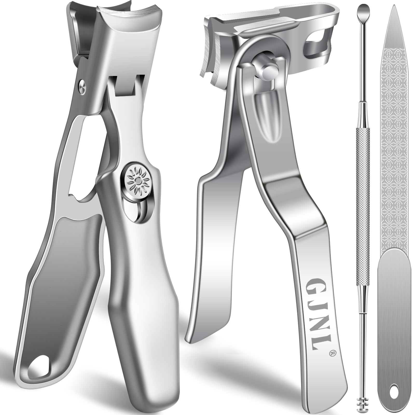 Stocking Stuffers 2025, Toenail Clippers for Thick Toenails for Seniors - Wide Jaw Nail Clippers for Men & 360 Degree Rotary Toe
