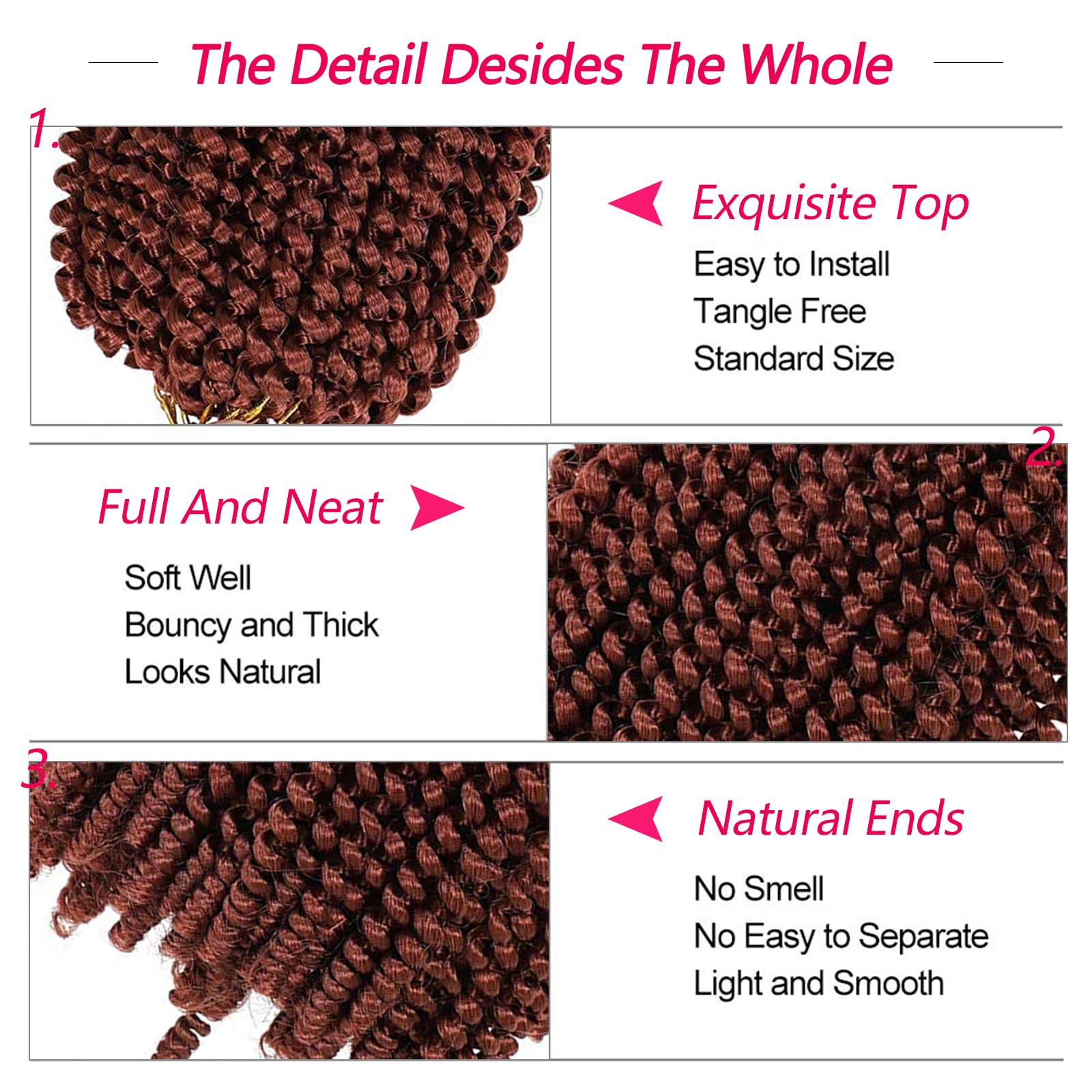 Spring Twist Hair 12 Inch 6 Packs Spring Twist Crochet Hair Spring Twist Braiding Hair For Passion Twist Butterfly Locs Crochet