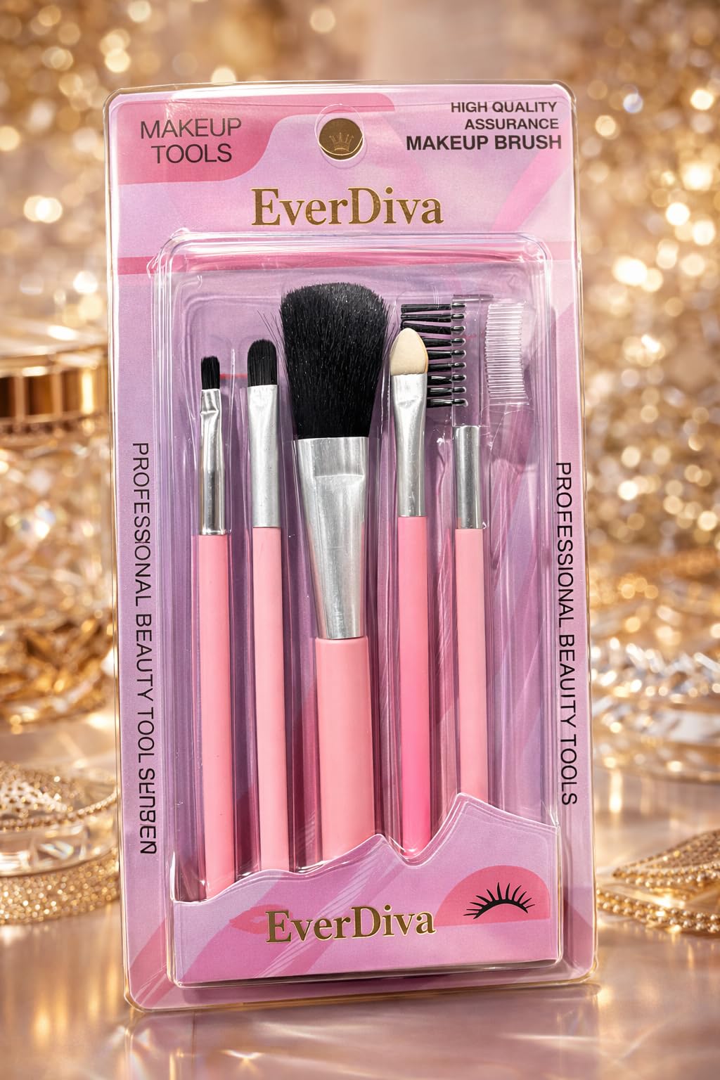 5 Pcs Makeup Brush Set | Soft & Dense Professional Face & Eye Brushes | Eyebrows, Blush, Powder, Eyeshadow & Blending Brushes | 