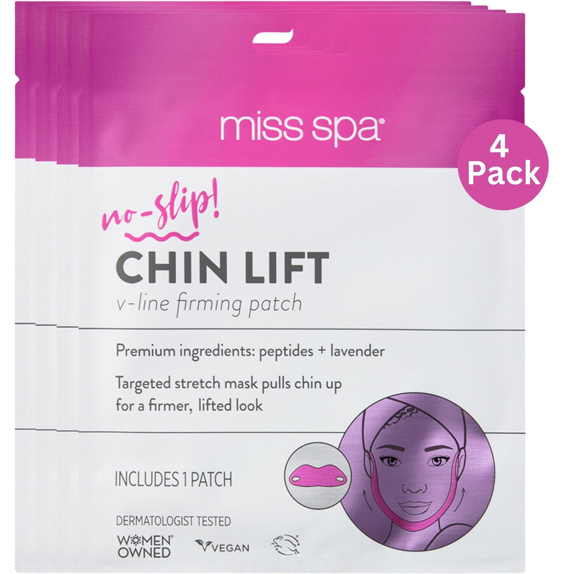 MISS SPA VLine Patch, Neck and Face Toning Mask, Double Chin Face Mask, Chin Strap Antiaging and Antiwrinkle, V Shaped Contou