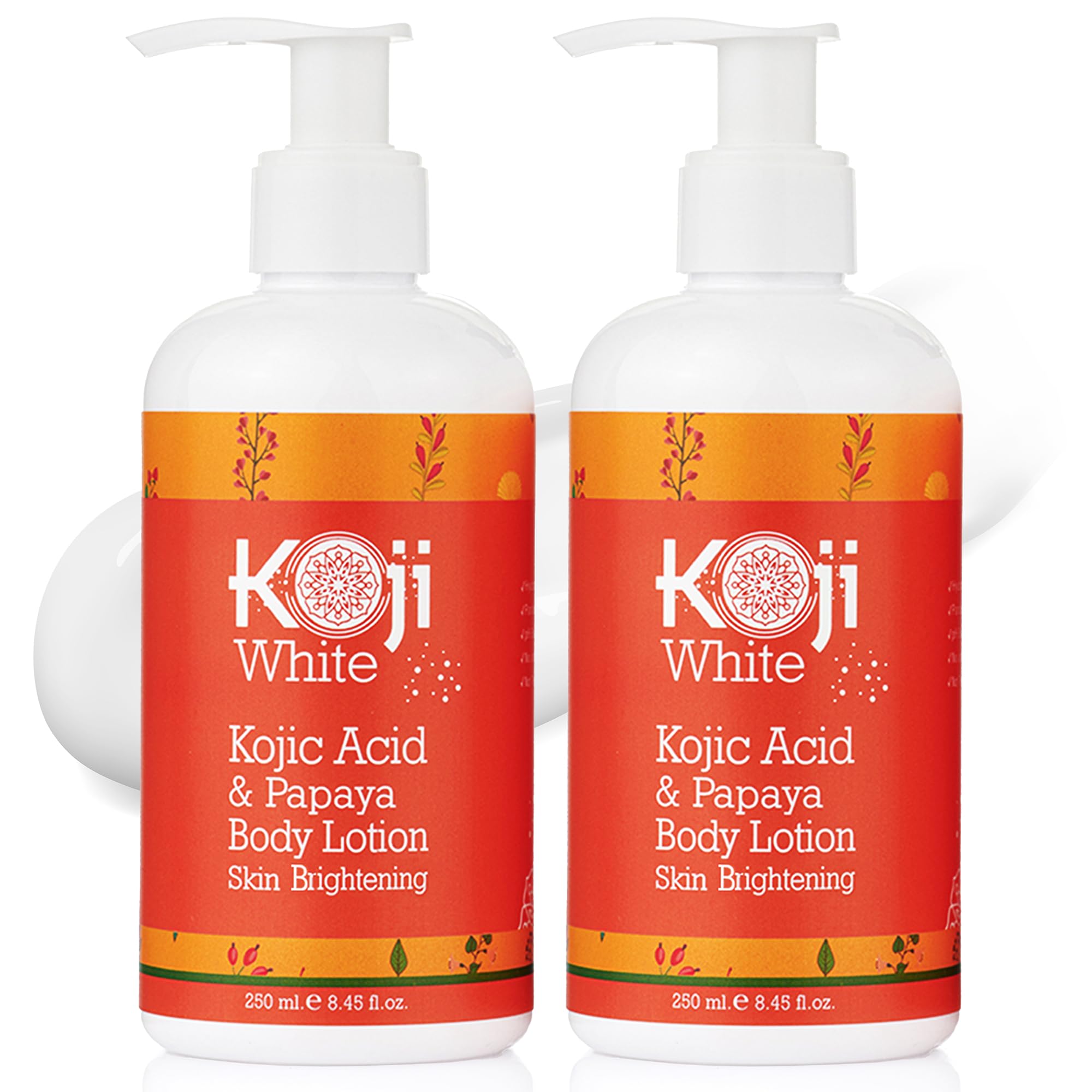 Koji White Kojic Acid & Papaya Body Lotion, Women Gift Sets for Exfoliating, Skin Brightening, Moisturizer, Radiance, Even Tone,