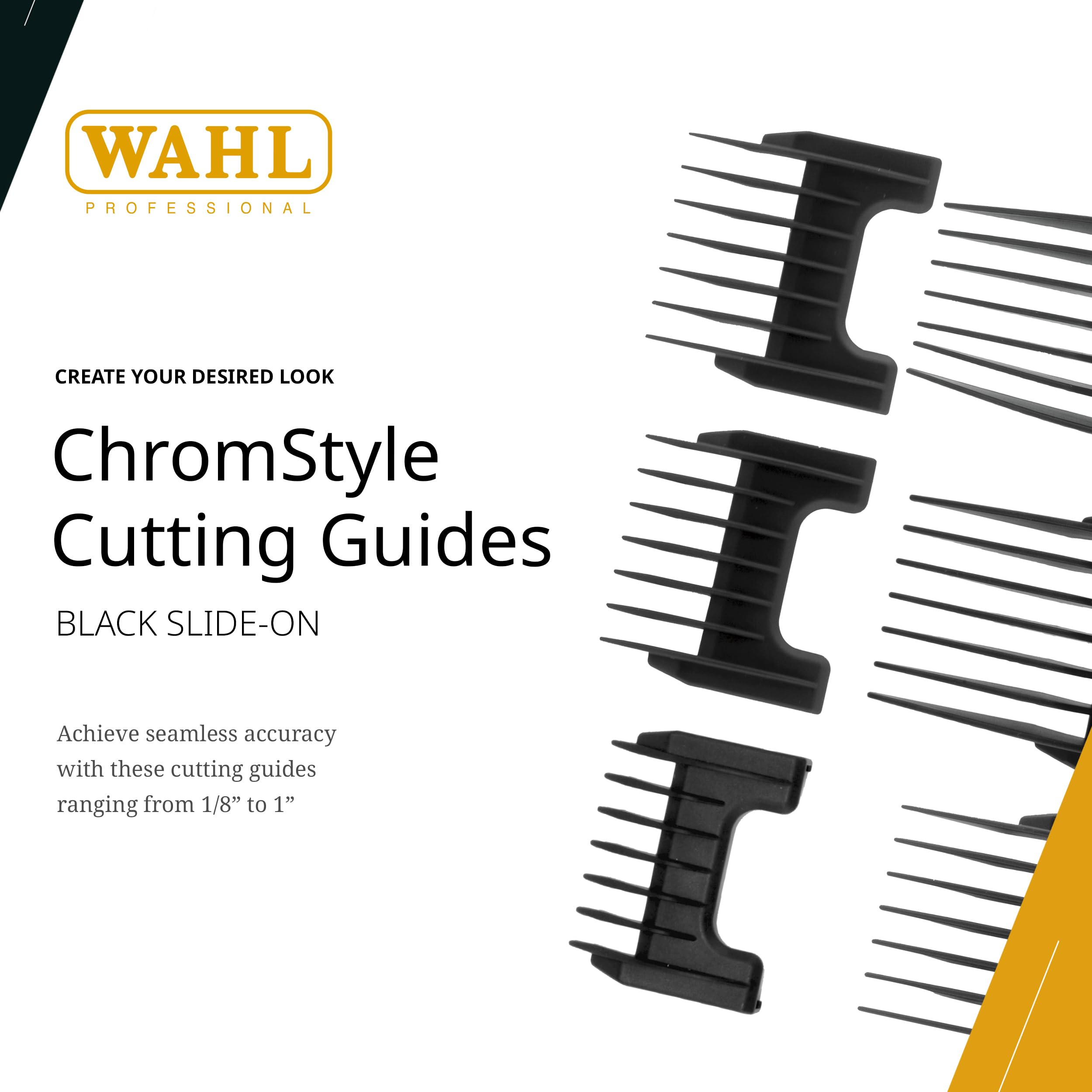 Wahl Professional Detachable Clipper Cutting Guide Set, 6 Piece Set Fits Wahl ChromStyle Pro, Sterling Li+Pro, Big Mag Clipper -