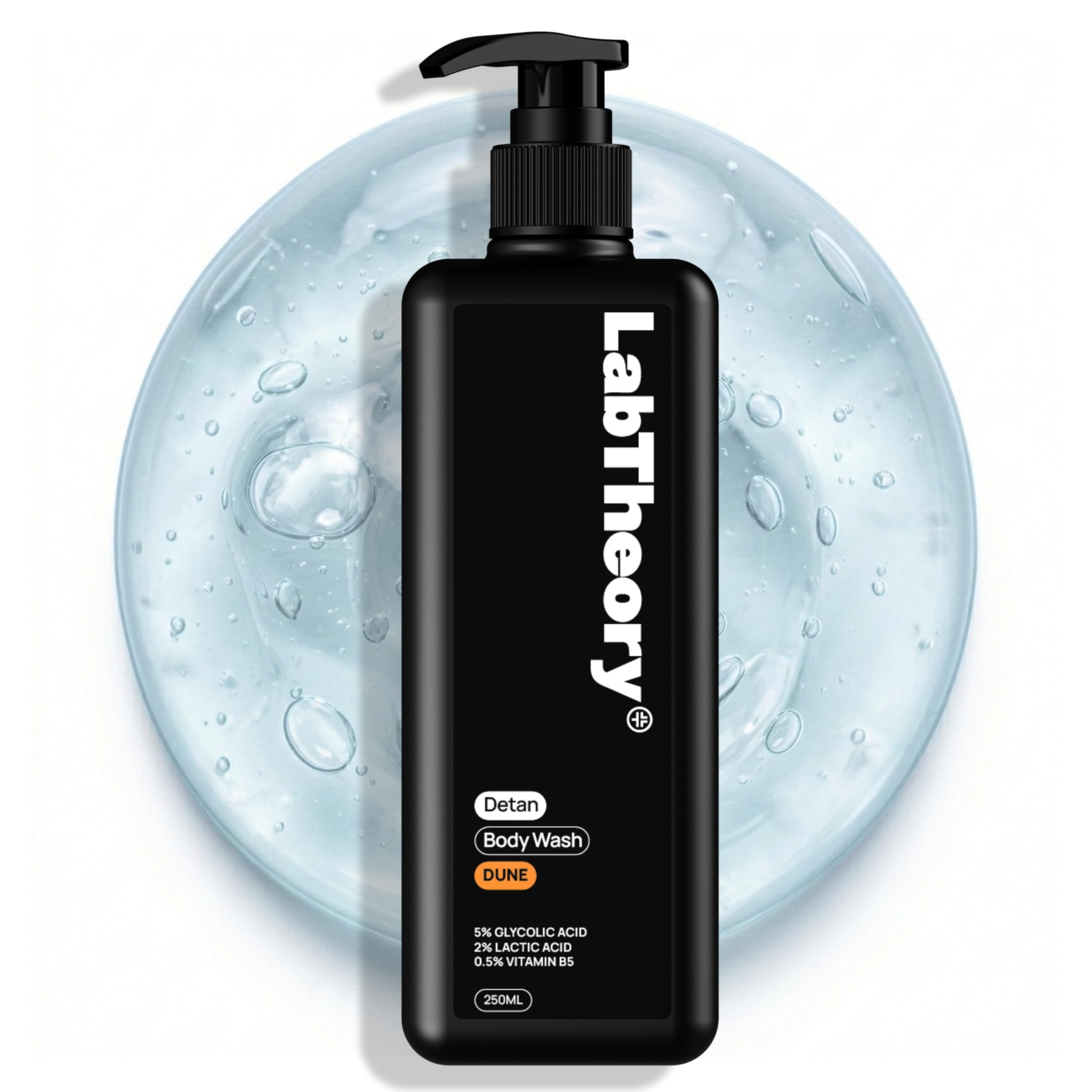 Labtheory Detan Body Wash For Men - With 5% Glycolic + 2% Lactic Acid - De Tan Body Wash For Tan Removal, Brightening & Deep Cle
