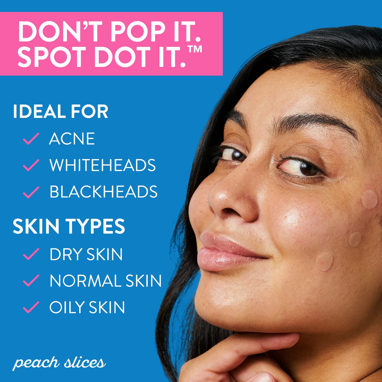 Peach Slices | Acne Spot Dots | Hydrocolloid Acne Patches | For Zits, Blemishes, & Breakouts | Vegan | Cruelty-Free | Pimple Pat