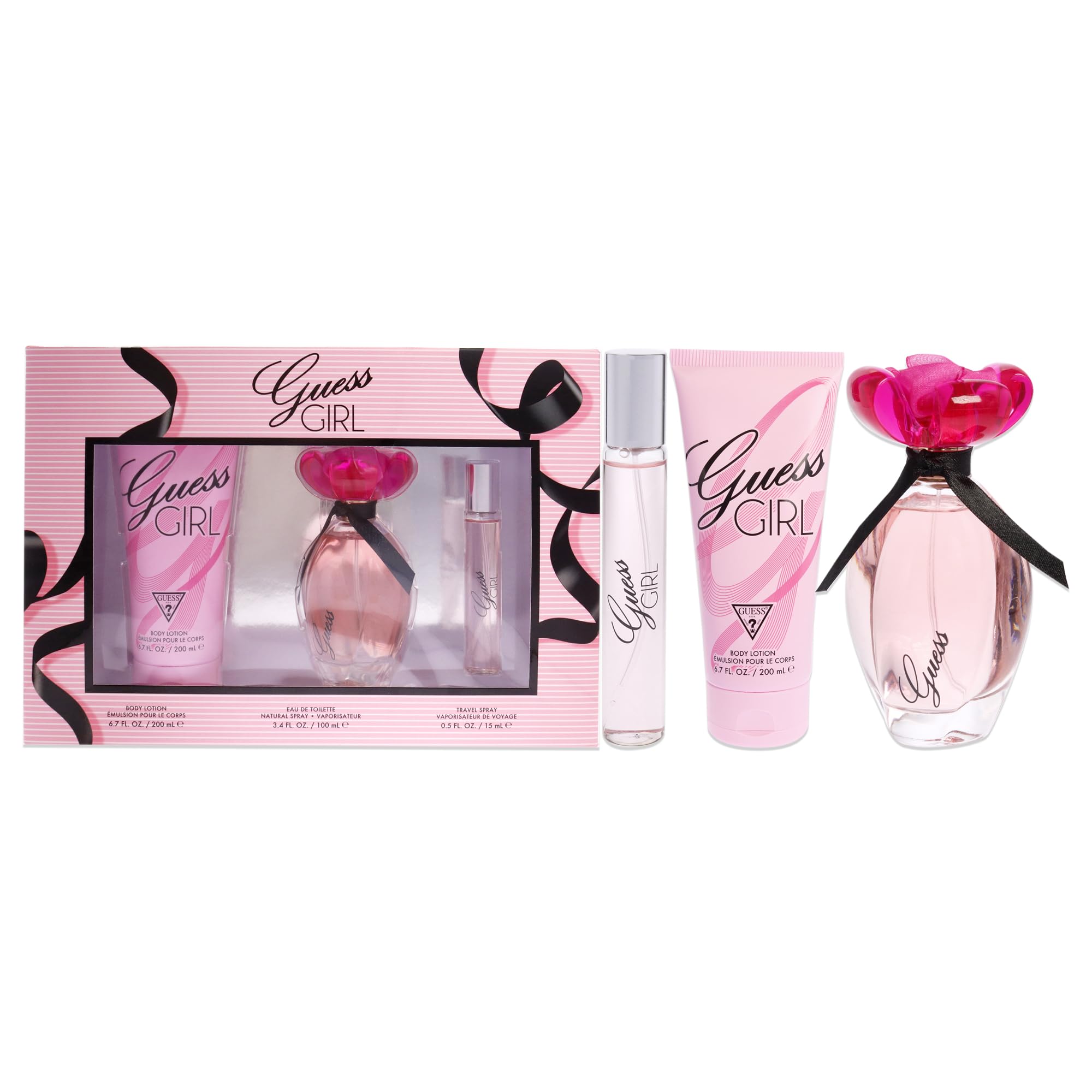 Guess Girl for Women - 3 Pc Gift Set 3.4oz EDT Spray, 0.5oz EDT Spray, 6.7oz Body Lotion