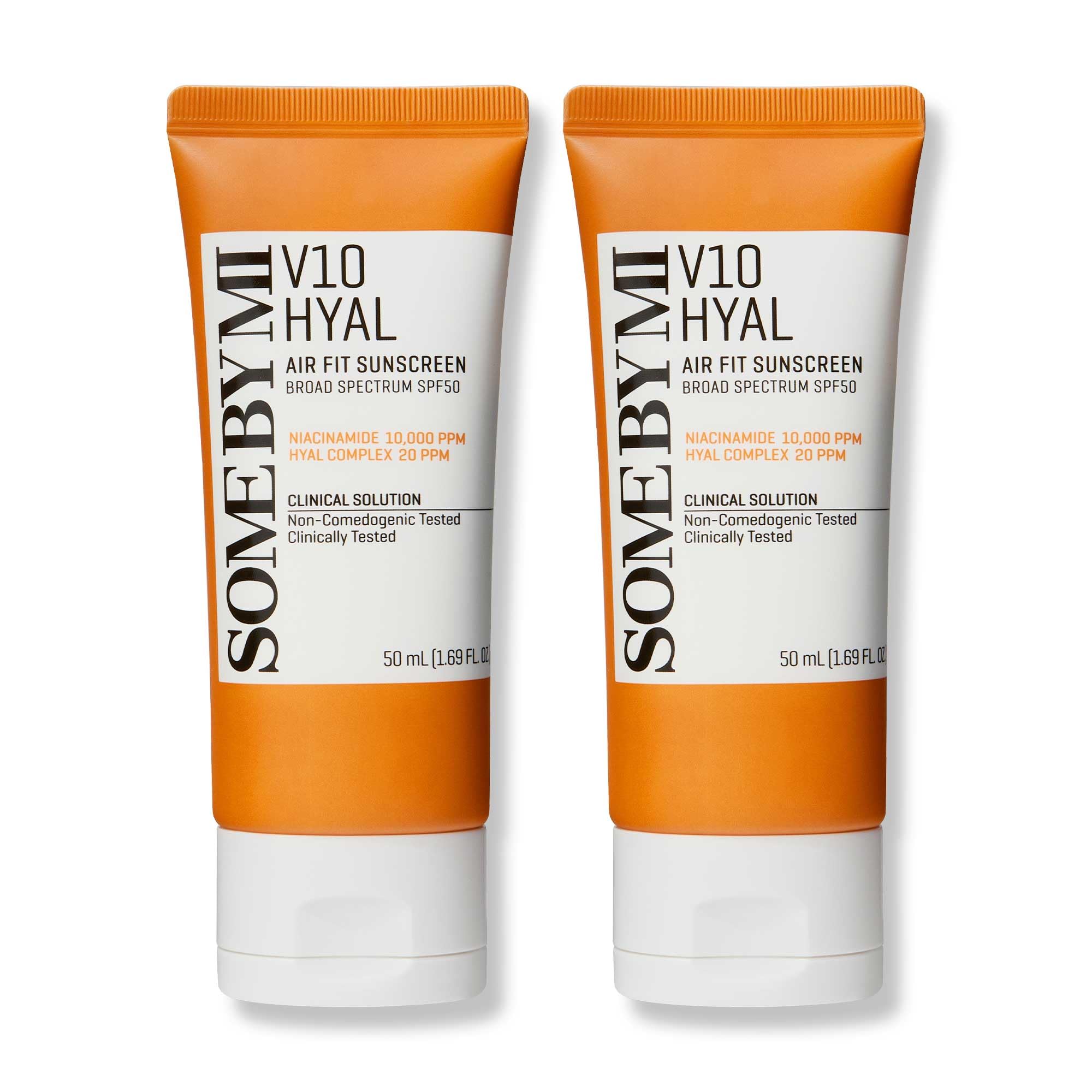 SOME BY MI V10 Hyal Air Fit Sunscreen - Pack of 2 - Travel Size Korean Centella Sunscreen for Face with SPF 50 UV Protection - N