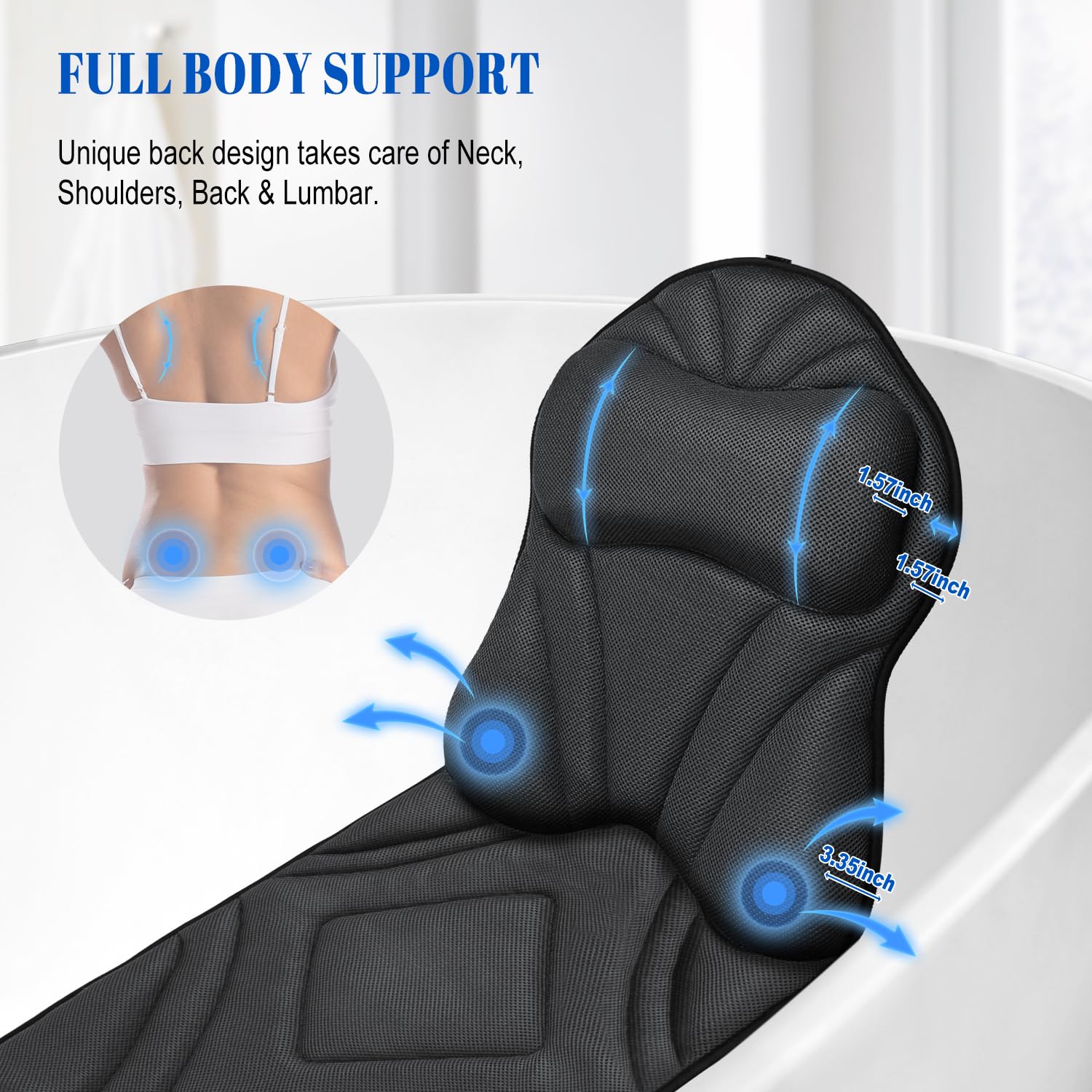 Full Body Bath Pillow For Bathtub, Luxury Bath Gifts For Women Thick Bathtub Cushion For Soaking Tub With Laundry Bag, Bathtub P
