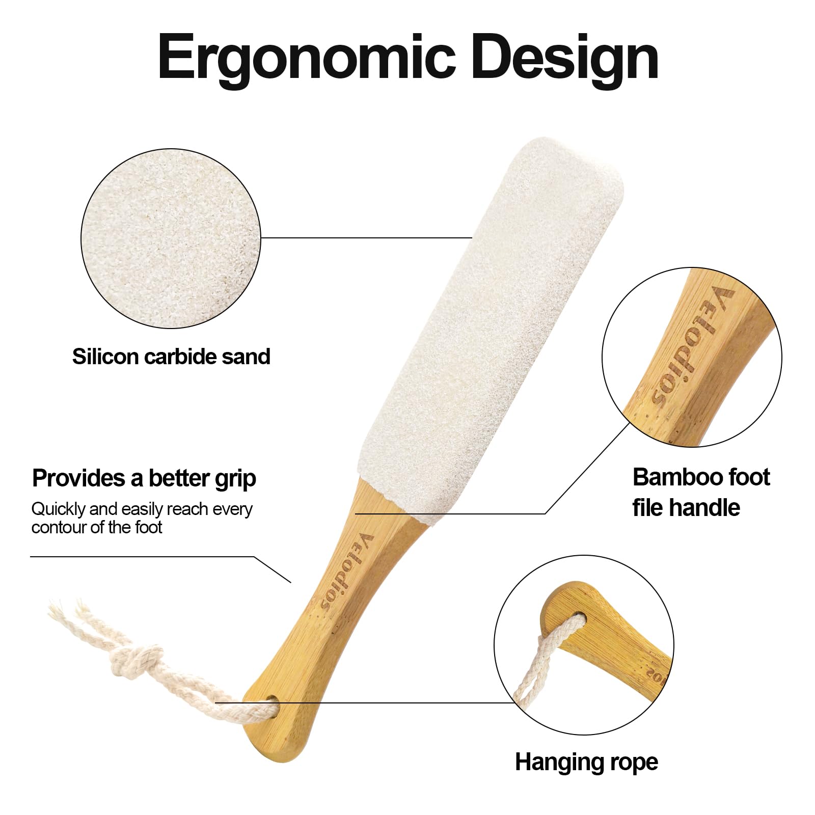Foot File Foot Scrubber Pedicure, Pumice Stone for Feet, 2 Pack Professional Foot Scrubber Remove Cracked Heels,Dead Skin,Corn,S