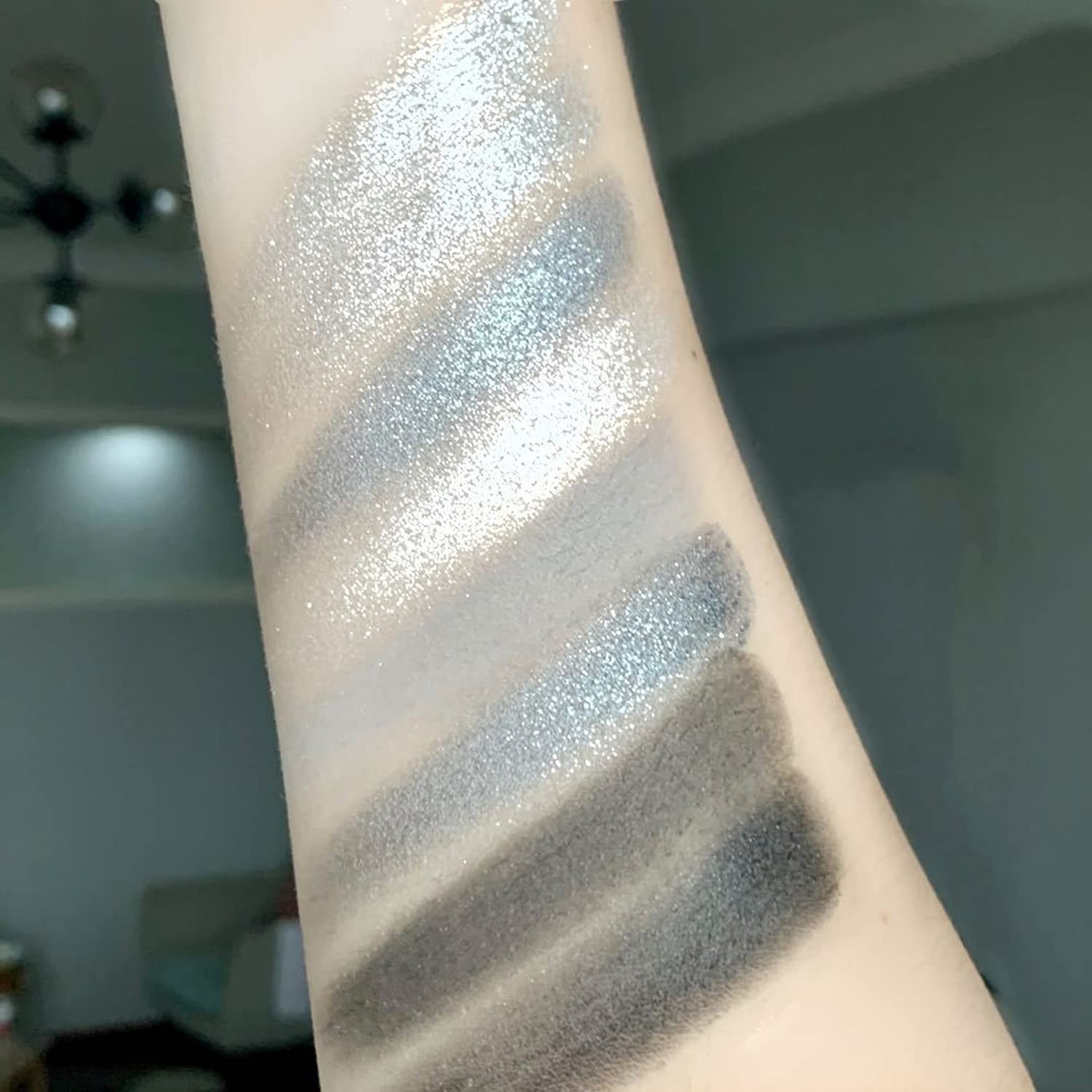 Maepeor Black Grey Eyeshadow Palette 9 Colors Cool Toned Matte Glitter Eyeshadow Palette Longlasting Waterproof Smoky Eye Shadow