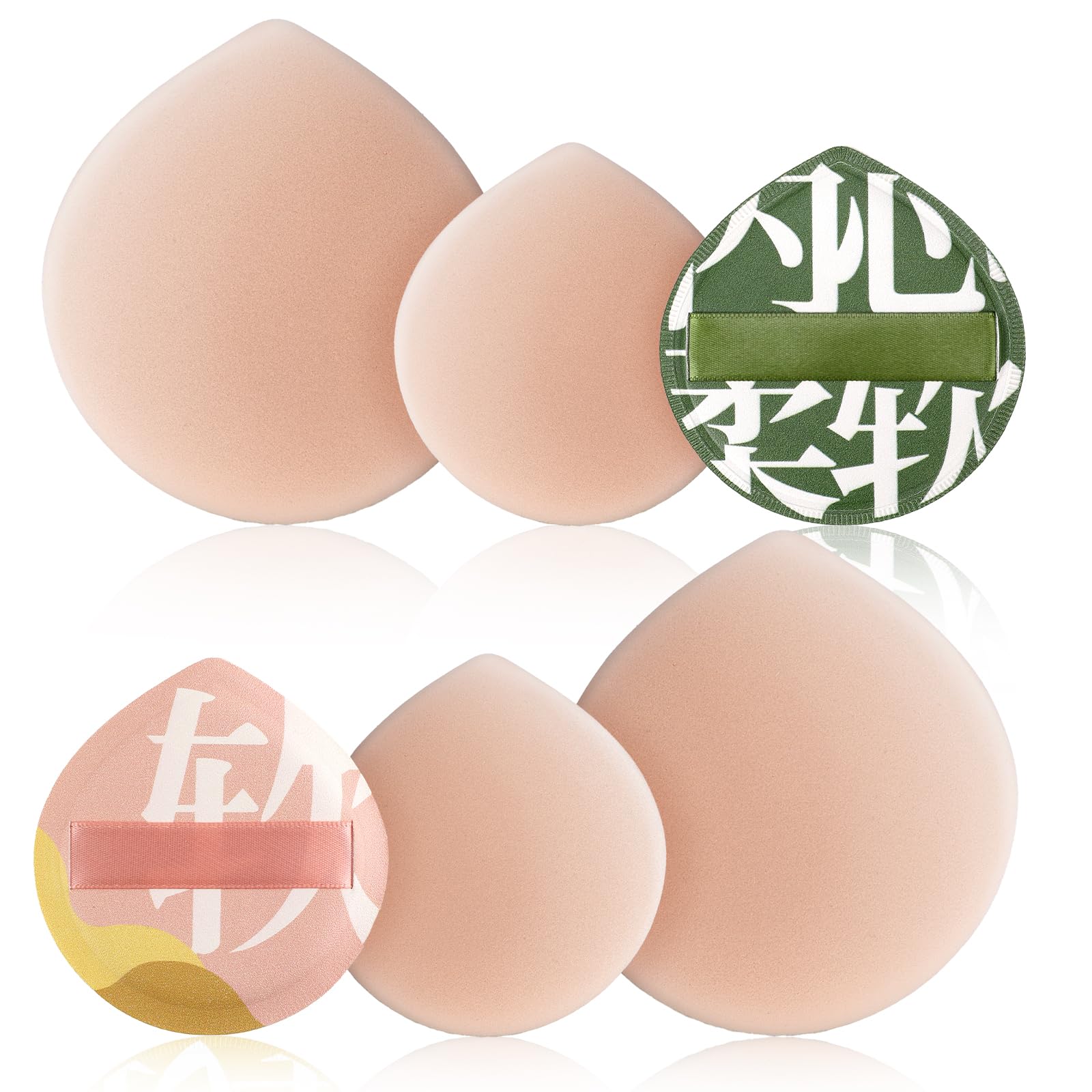 4 PCS Makeup Puff, Korean Makeup Sponges Teardrop Setting Face Cushion Puff Soft Sponge for Foundation Concealer Liquid Cream an